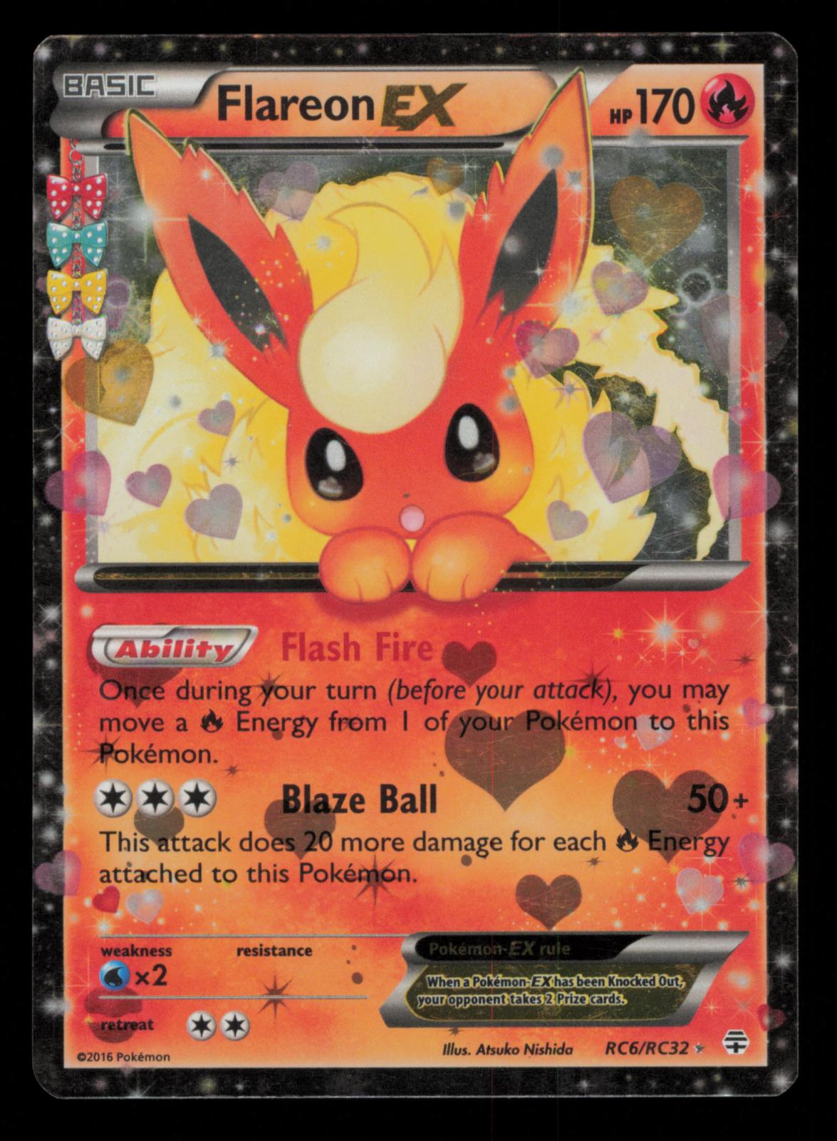 Flareon EX RC6/RC32 Holo EX Rare Generations Pokemon
