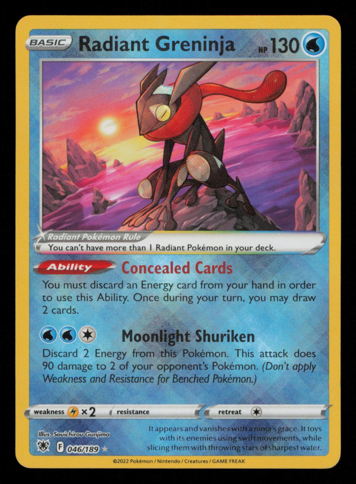 Radiant Greninja 046/189 Radiant Rare Astral Radiance Pokemon