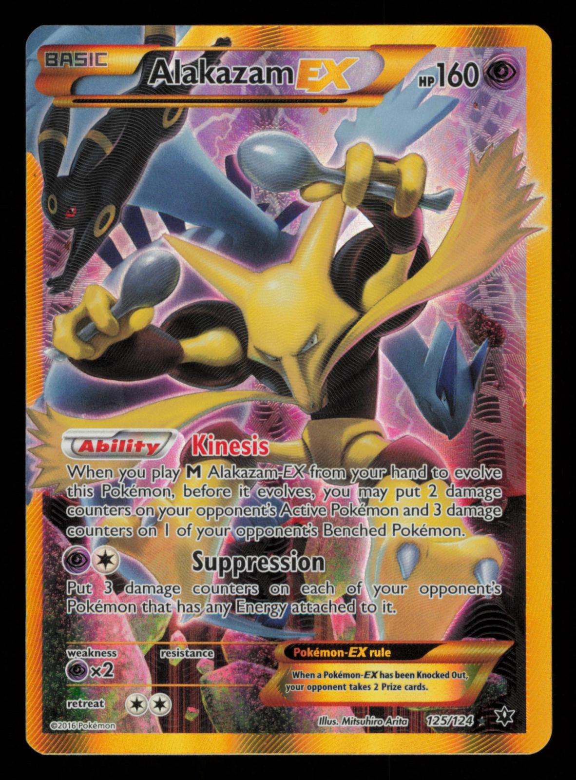 Alakazam EX 125/124 Secret Rare Fates Collide Pokemon