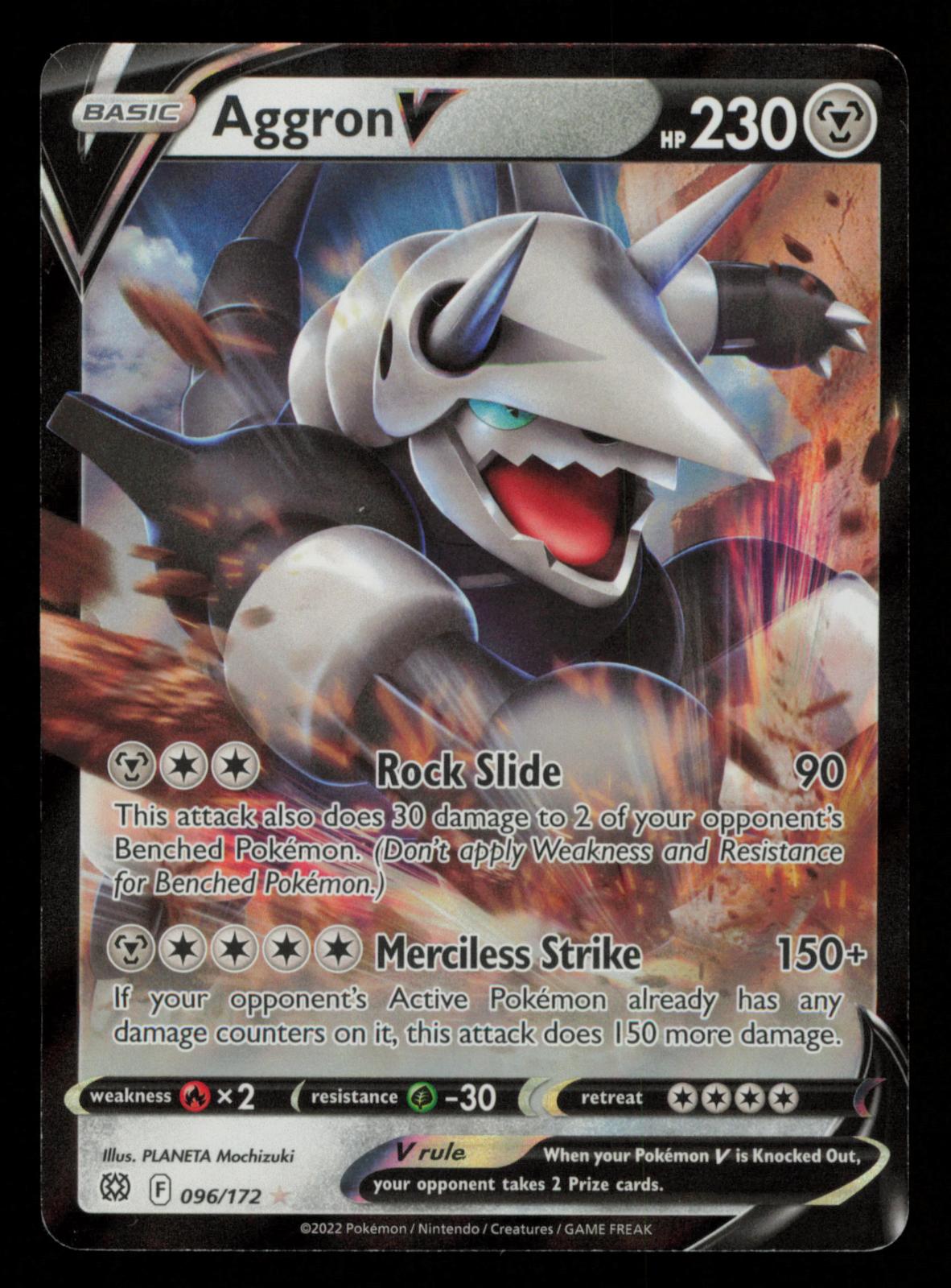 Aggron V 096/172 Holo V Rare Brilliant Stars Pokemon