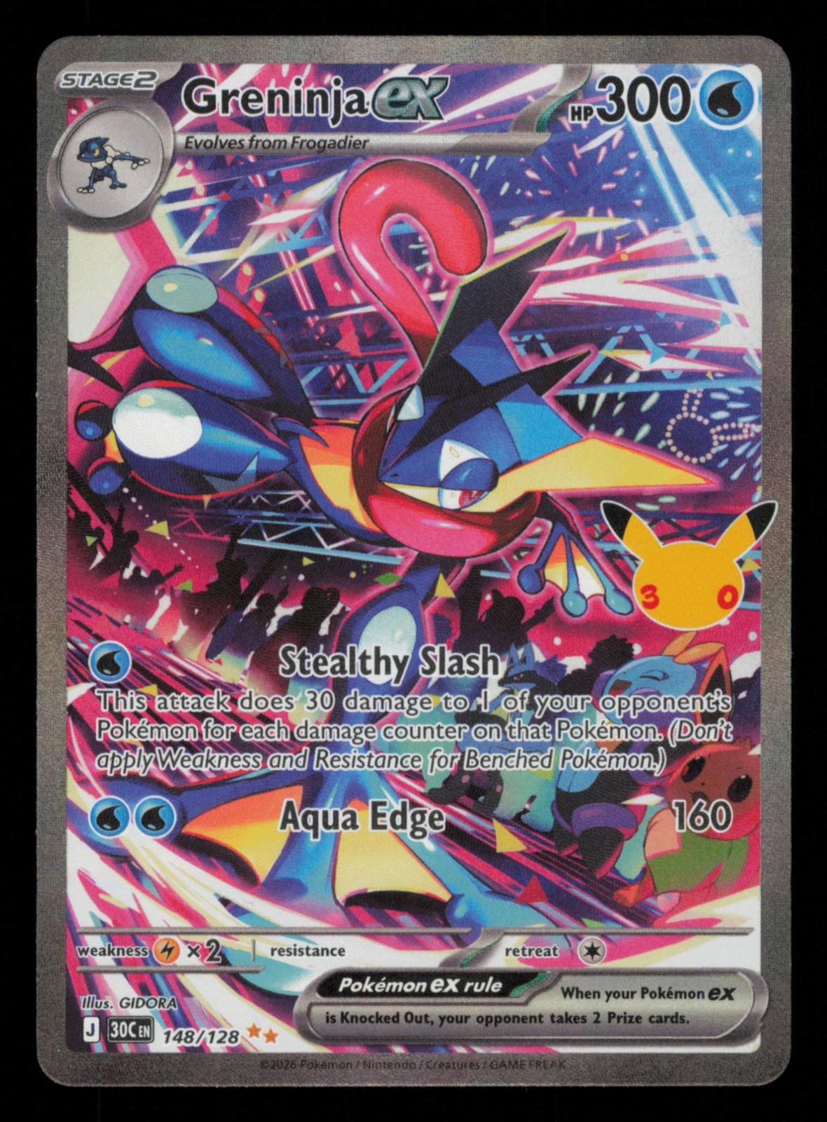 Greninja ex 148/128 Special Illustration Rare ME: 30th Celebration Pokemon Holo
