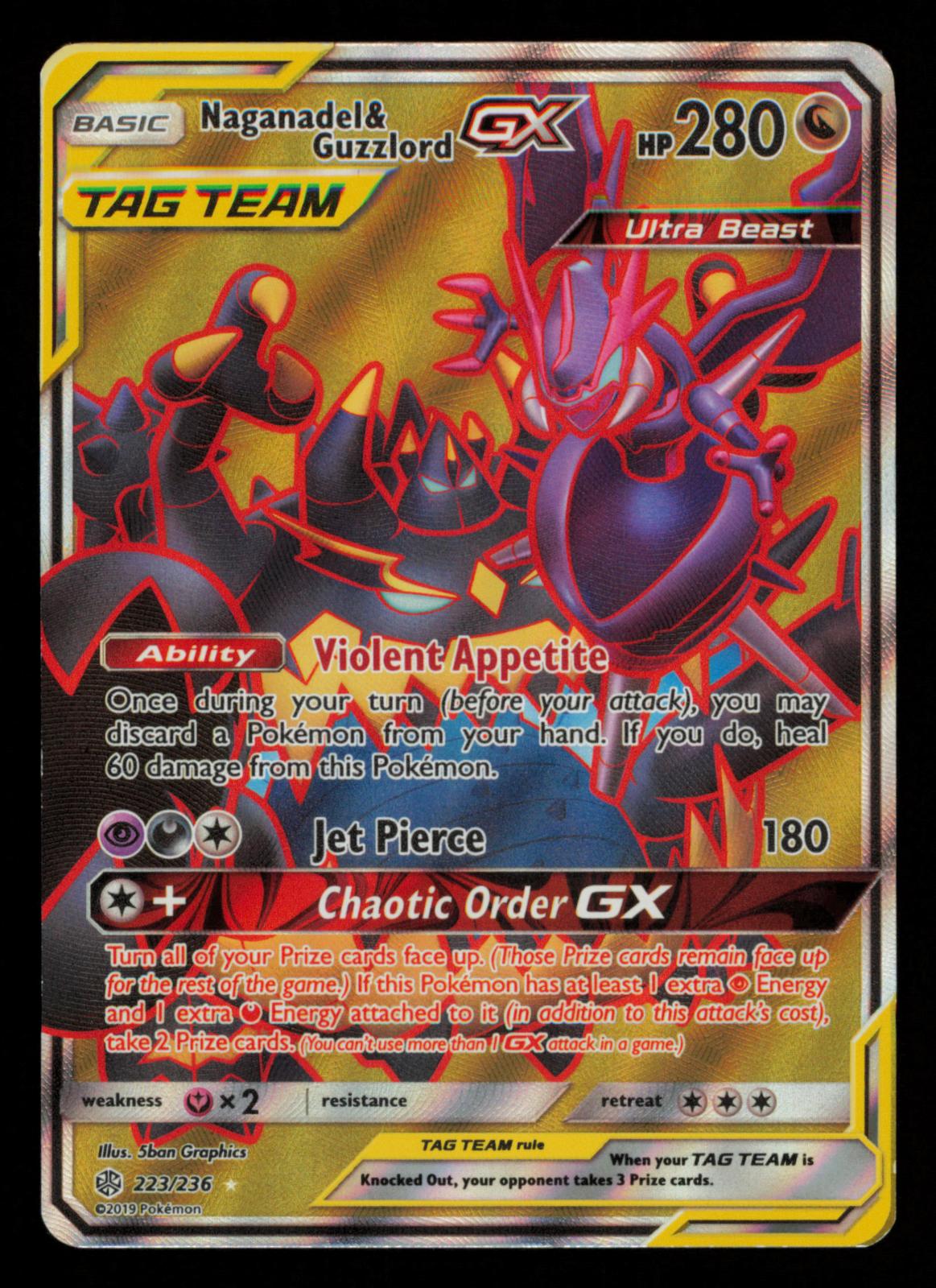Naganadel & Guzzlord GX 223/236 Ultra Rare Cosmic Eclipse Pokemon