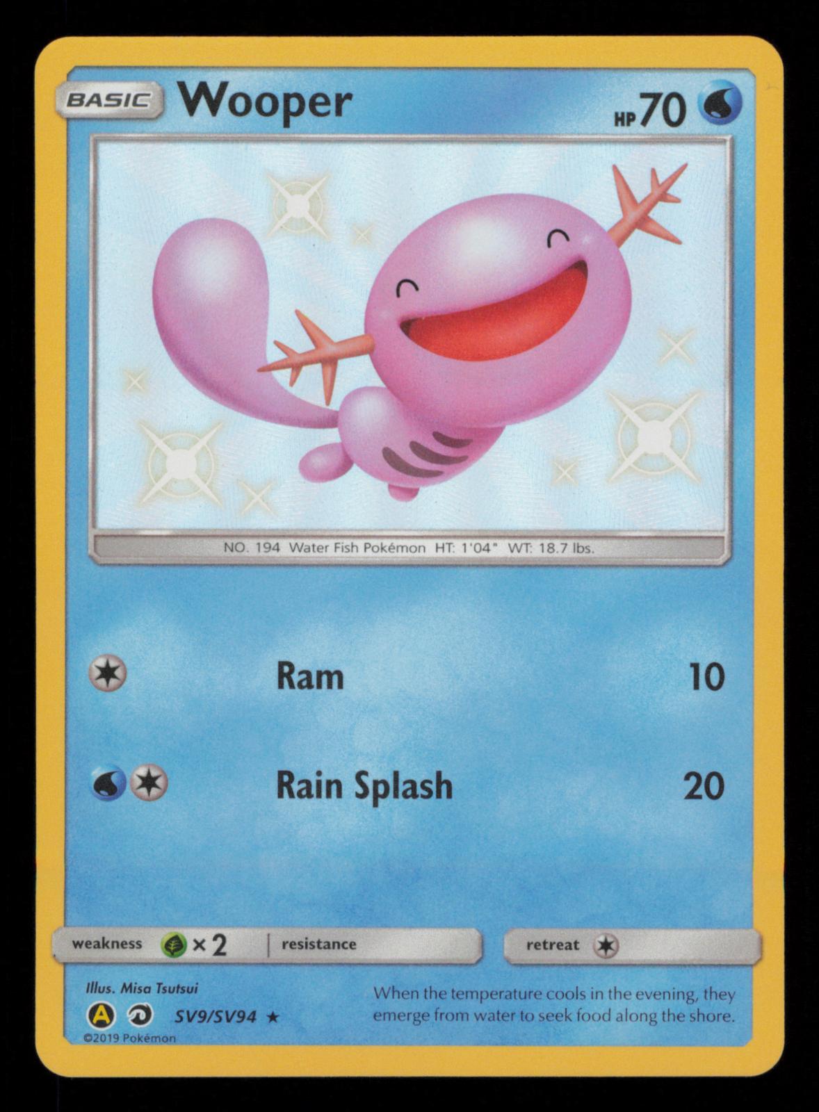 Wooper SV9/SV94 Shiny Rare Hidden Fates Shiny Vault Pokemon Holo