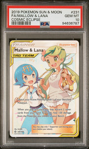 Mallow & Lana 231/236 Cosmic Eclipse Pokemon PSA 10