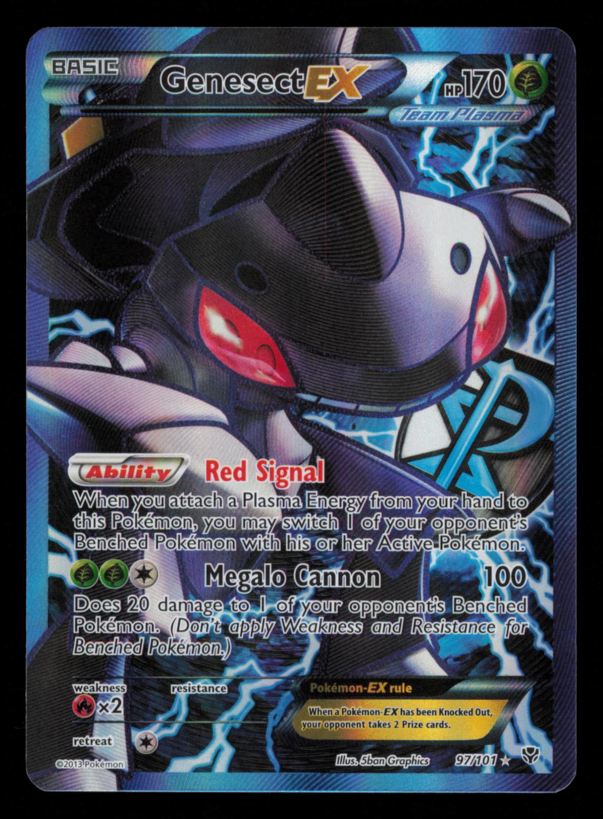 Genesect EX 97/101 Ultra Rare Plasma Blast Pokemon Holo 