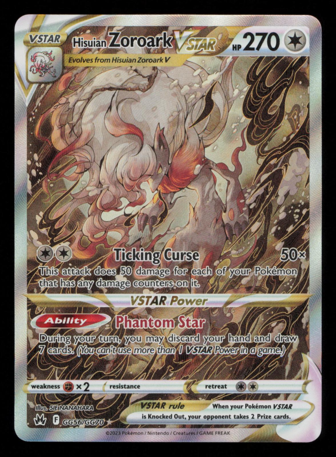 Hisuian Zoroark VSTAR GG56/GG70 Holo Crown Zenith Galarian Gallery Pokemon