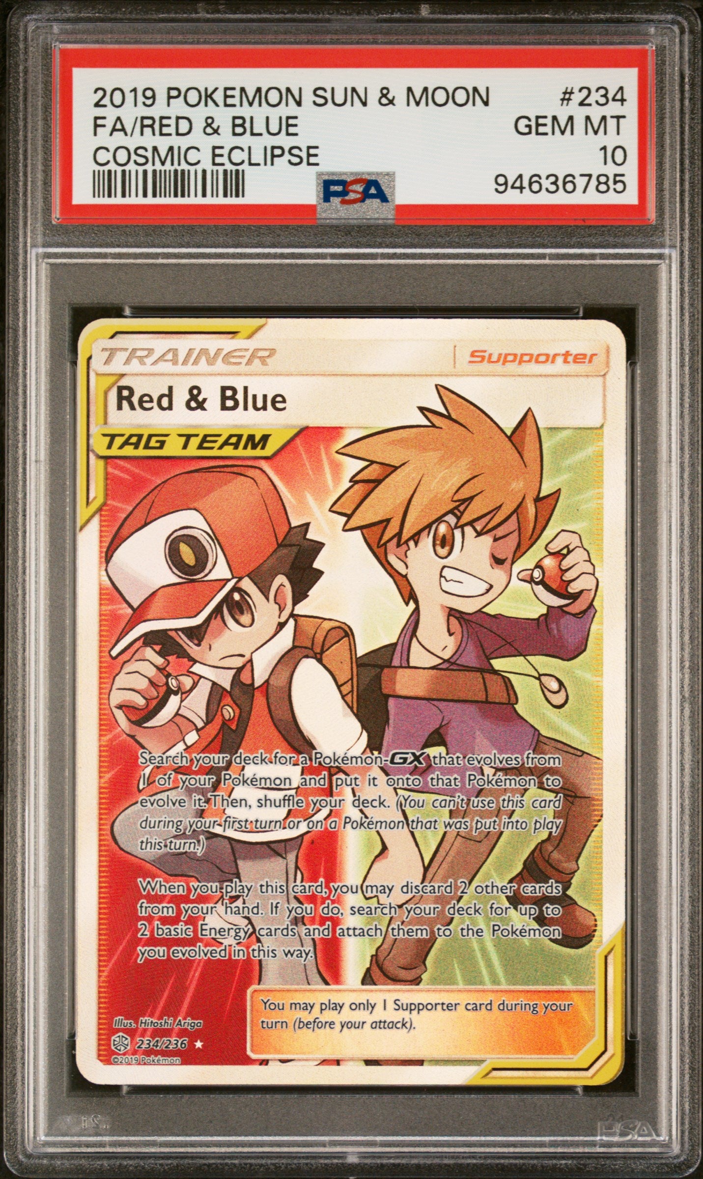 Red & Blue 234/236 Cosmic Eclipse Pokemon PSA 10
