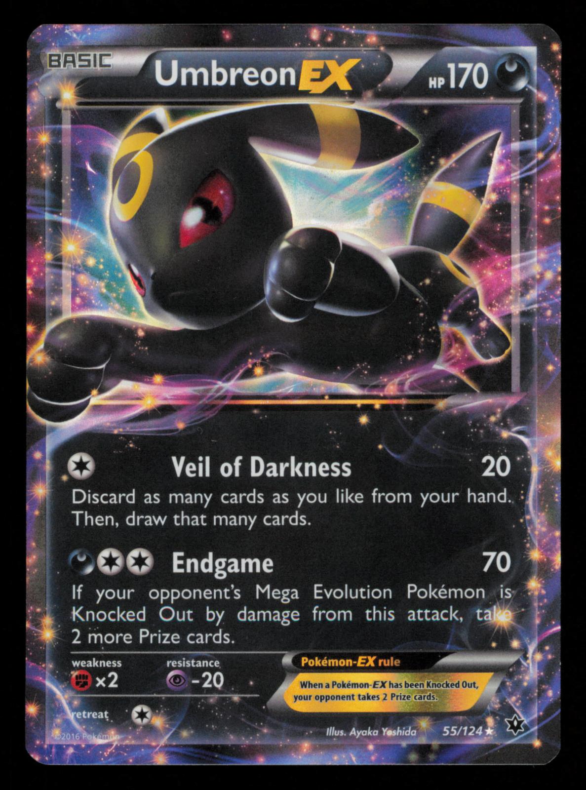 Umbreon EX 55/124 Holo Ultra Rare Fates Collide *Crease back right*