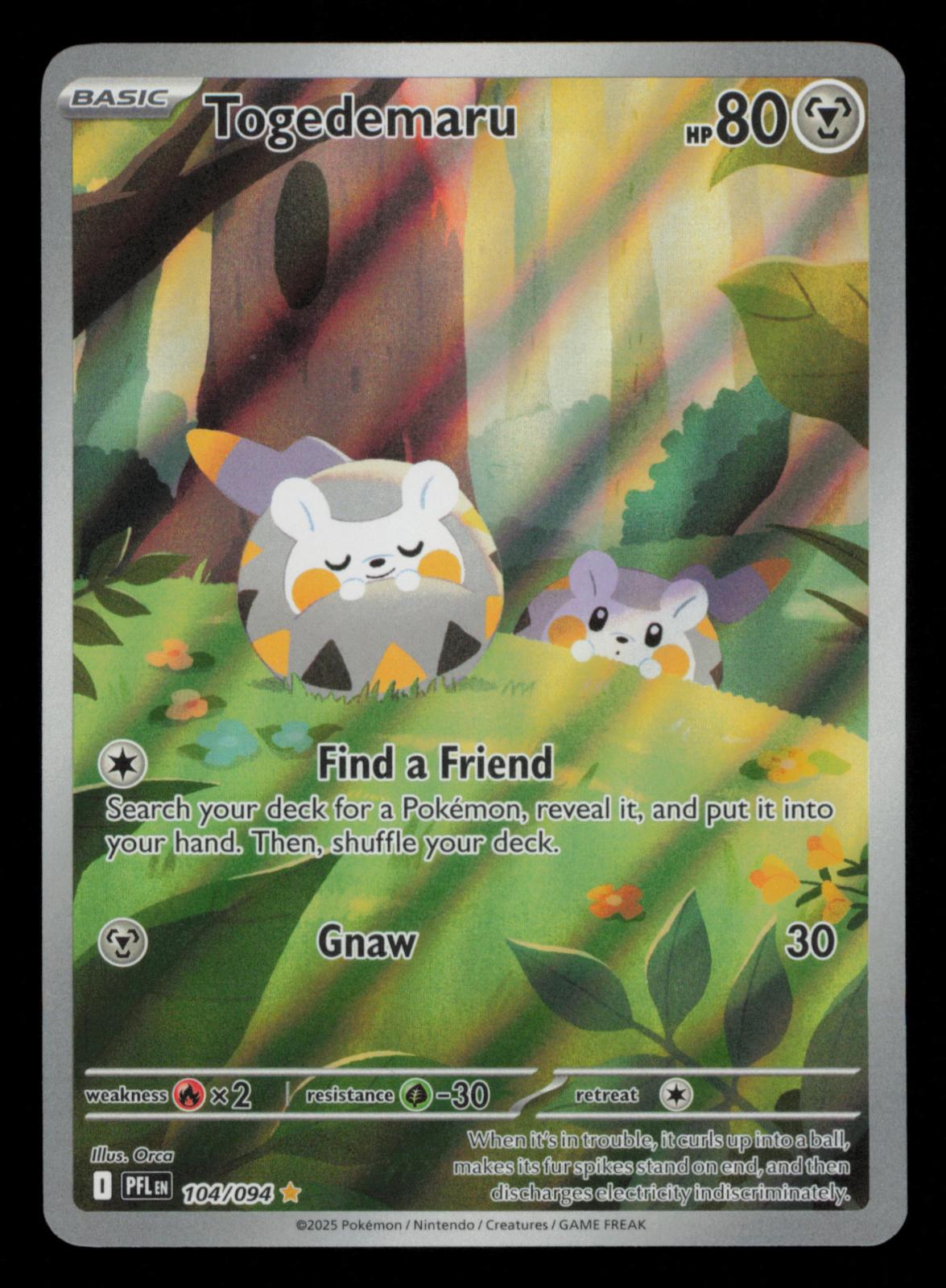 Togedemaru 104/094 Illustration Rare Phantasmal Flames Pokemon