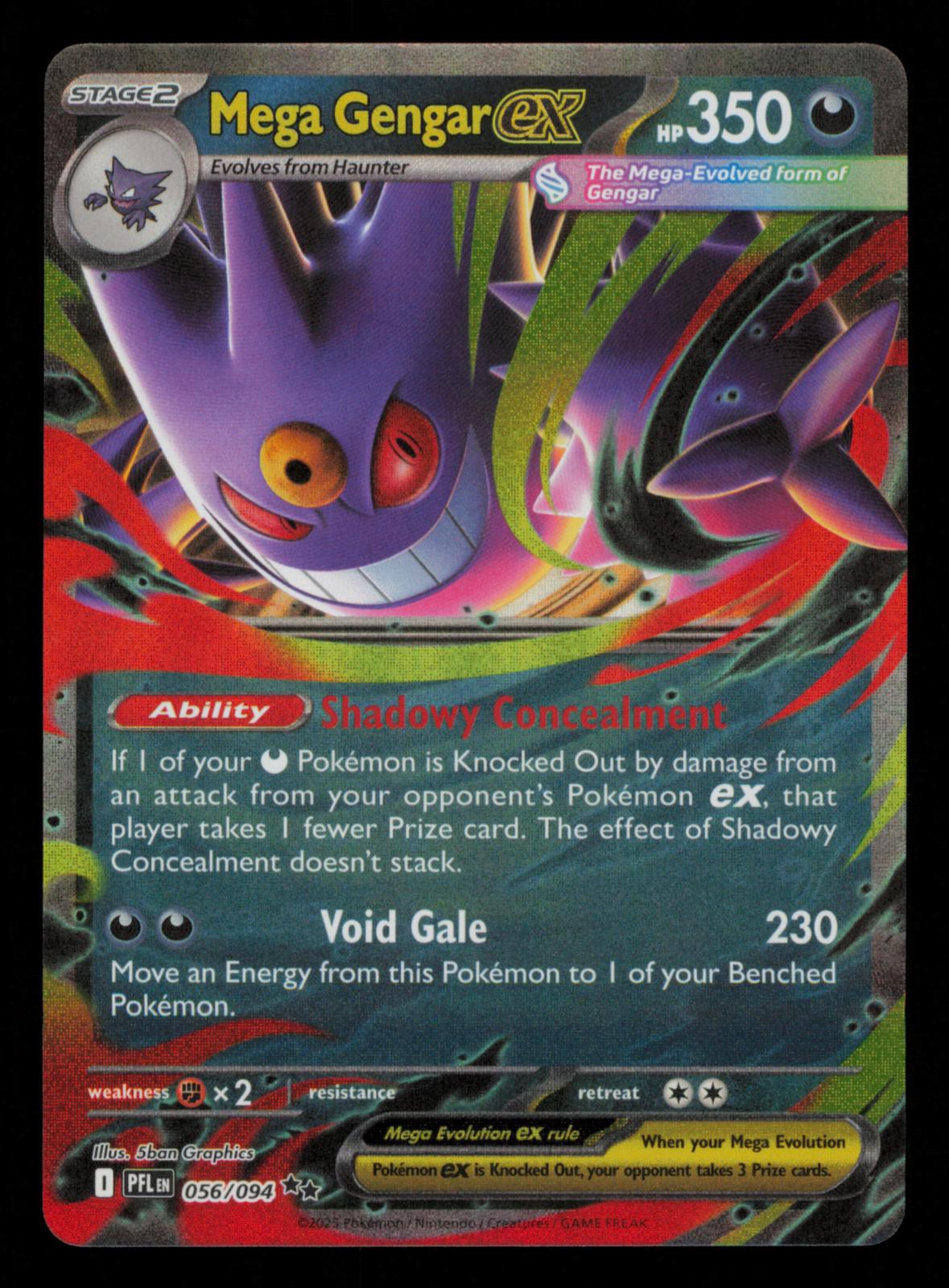 Mega Gengar ex 056/094 Double Rare Phantasmal Flames Pokemon