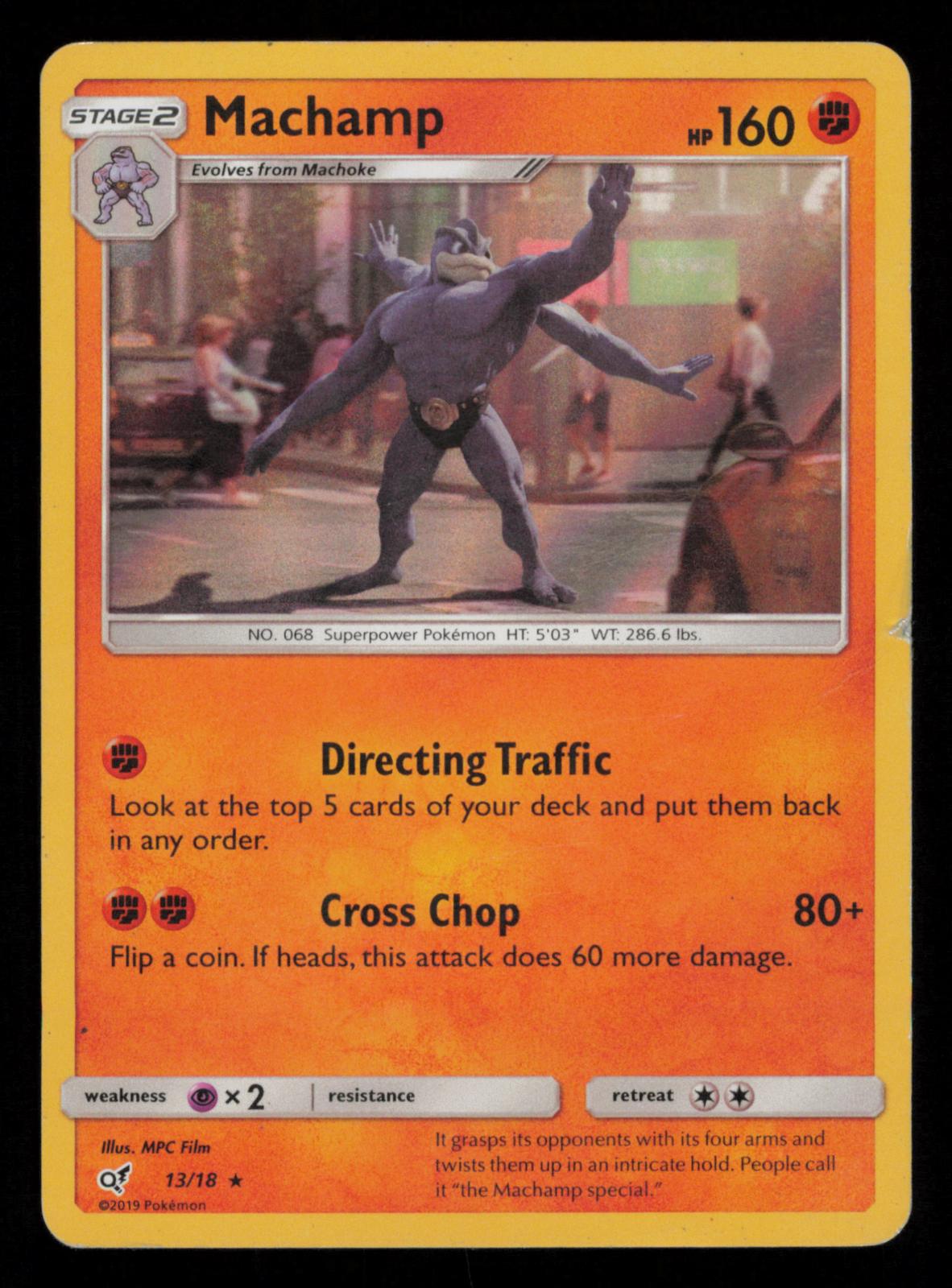 Machamp 13/18 Rare Detective Pikachu Pokemon