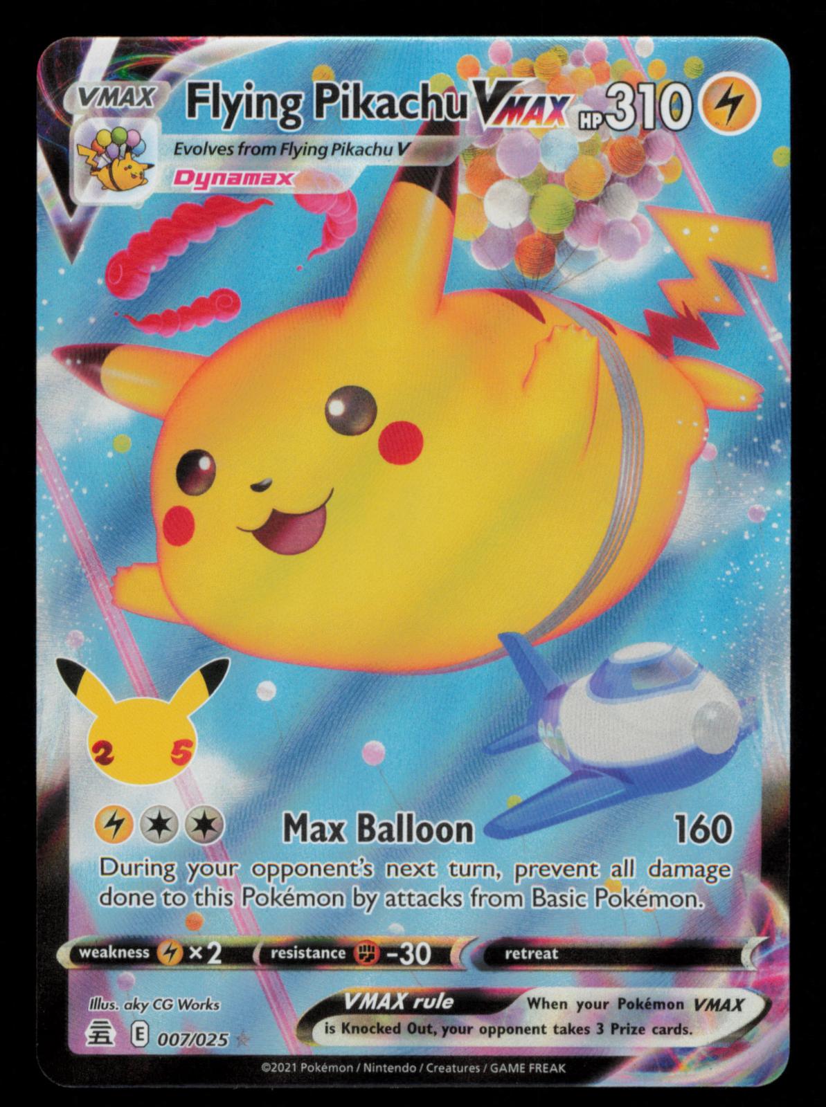Flying Pikachu VMAX 007/025 Holo VMAX Rare Celebrations Pokemon