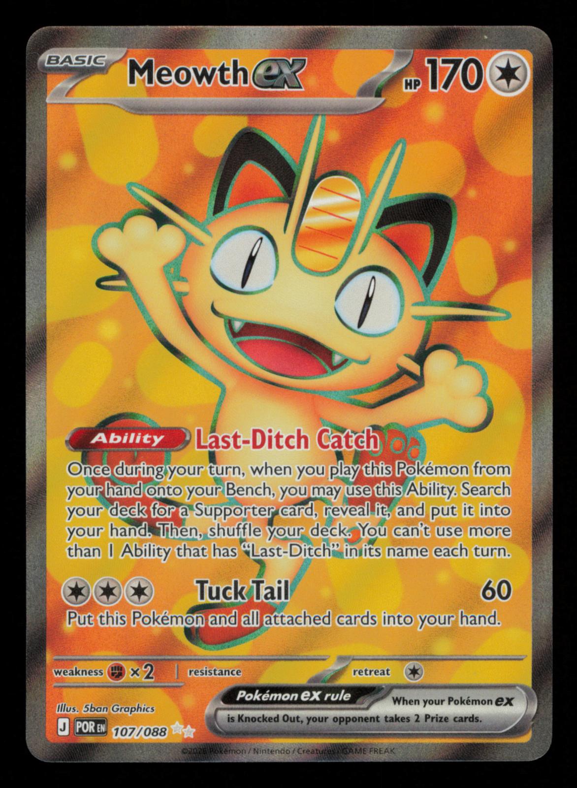Meowth ex 107/088 Ultra Rare Perfect Order Pokemon