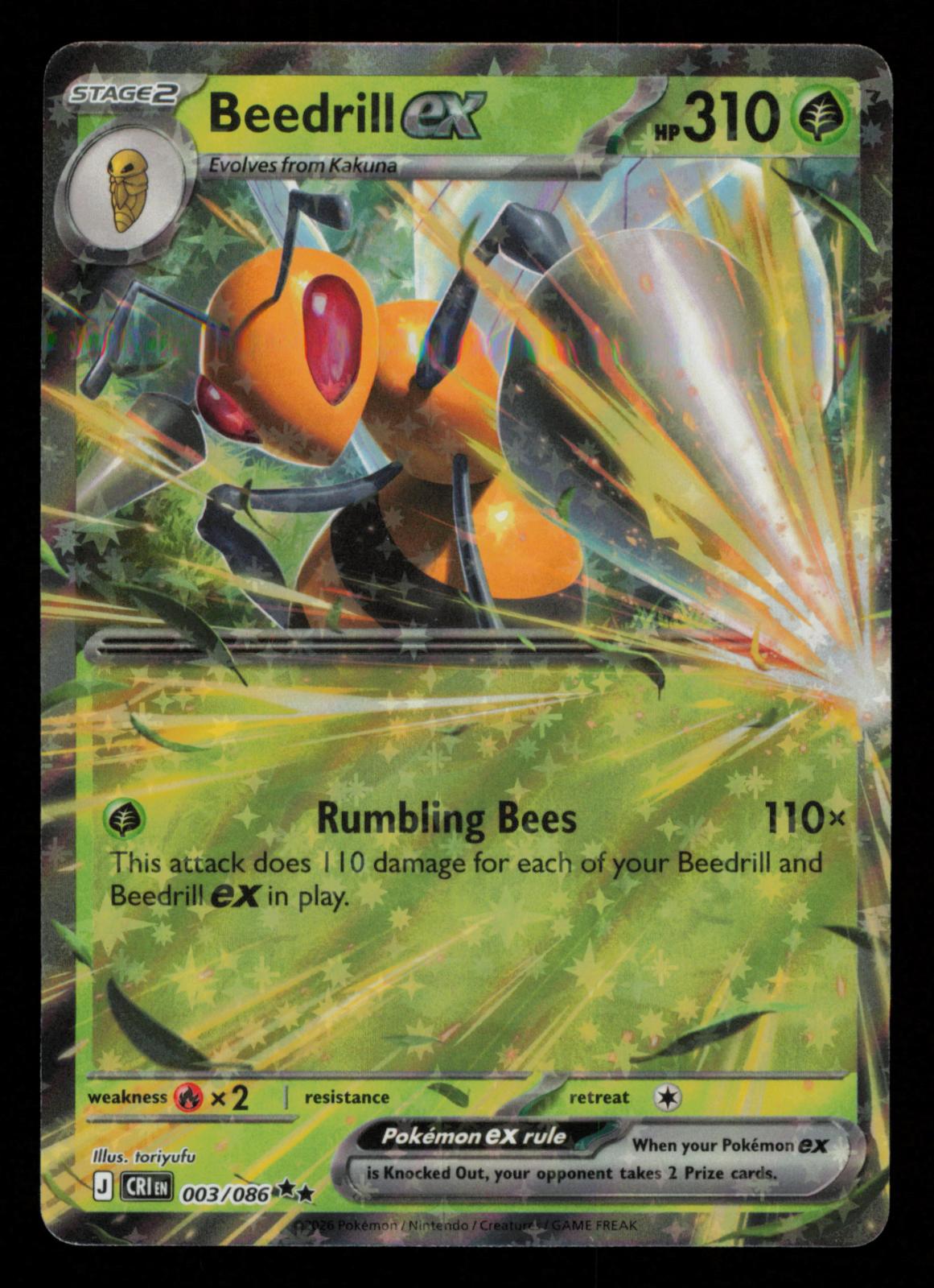 Beedrill ex 003/086 Double Rare Chaos Rising Pokemon