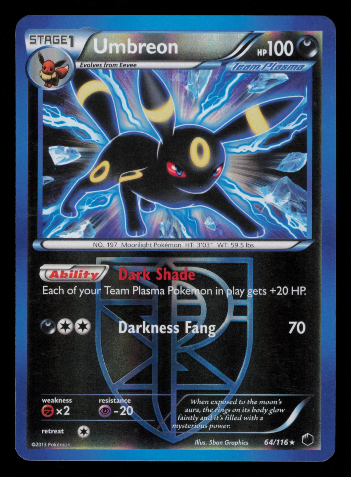 Umbreon 64/116 Holo Rare Plasma Freeze Pokemon 