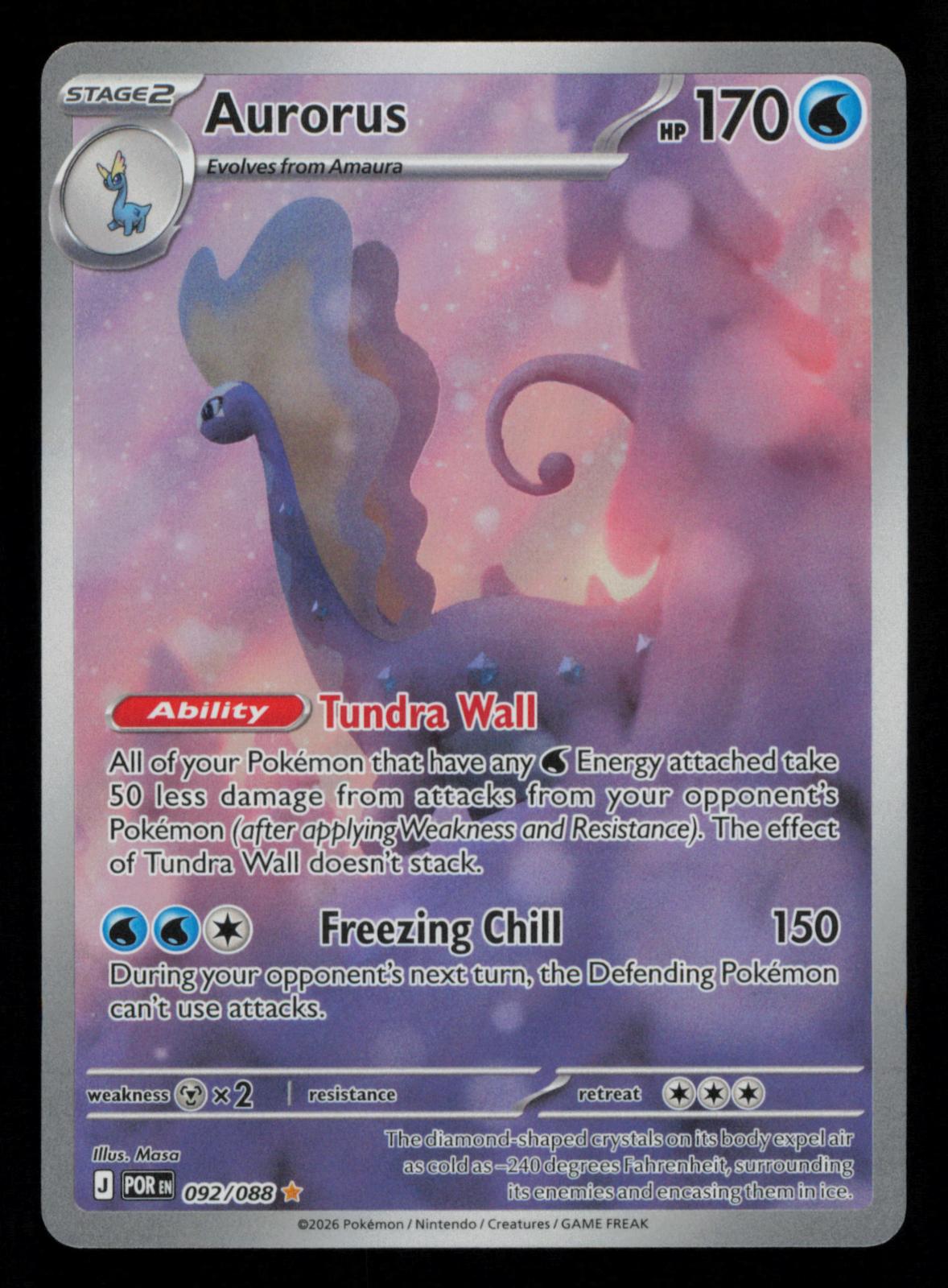 Aurorus 092/088 Holo Illustration Rare Perfect Order Pokemon