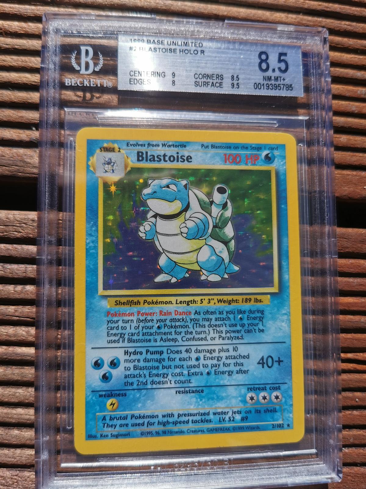 Blastoise 2/102 Holo Holo Rare Base Set Unlimited BGS 8.5 MINT