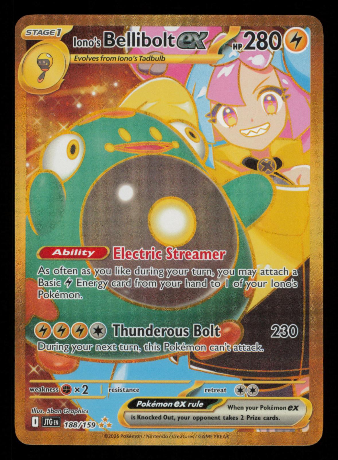 Iono's Bellibolt ex 188/159 Hyper Rare Journey Together Pokemon Holo 