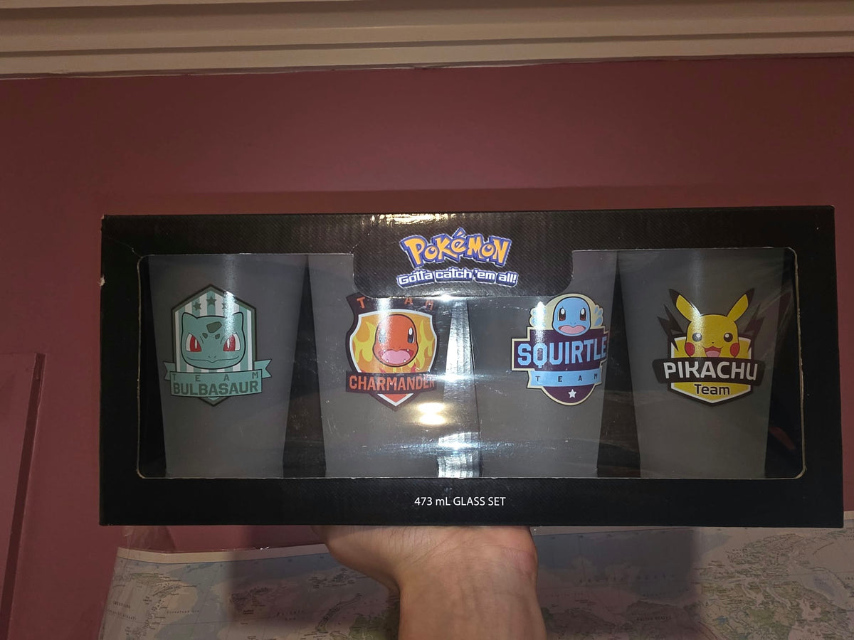 Pokémon 473mL Glass Set – Bulbasaur, Charmander, Squirtle & Pikachu
