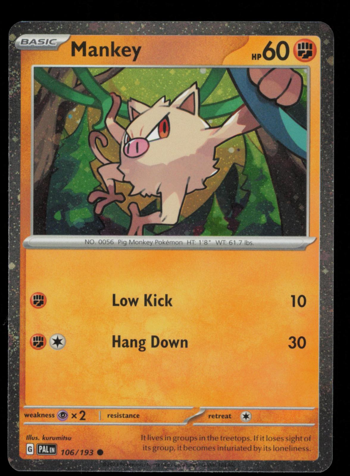 Mankey 106/193 Common Paldea Evolved Pokemon
