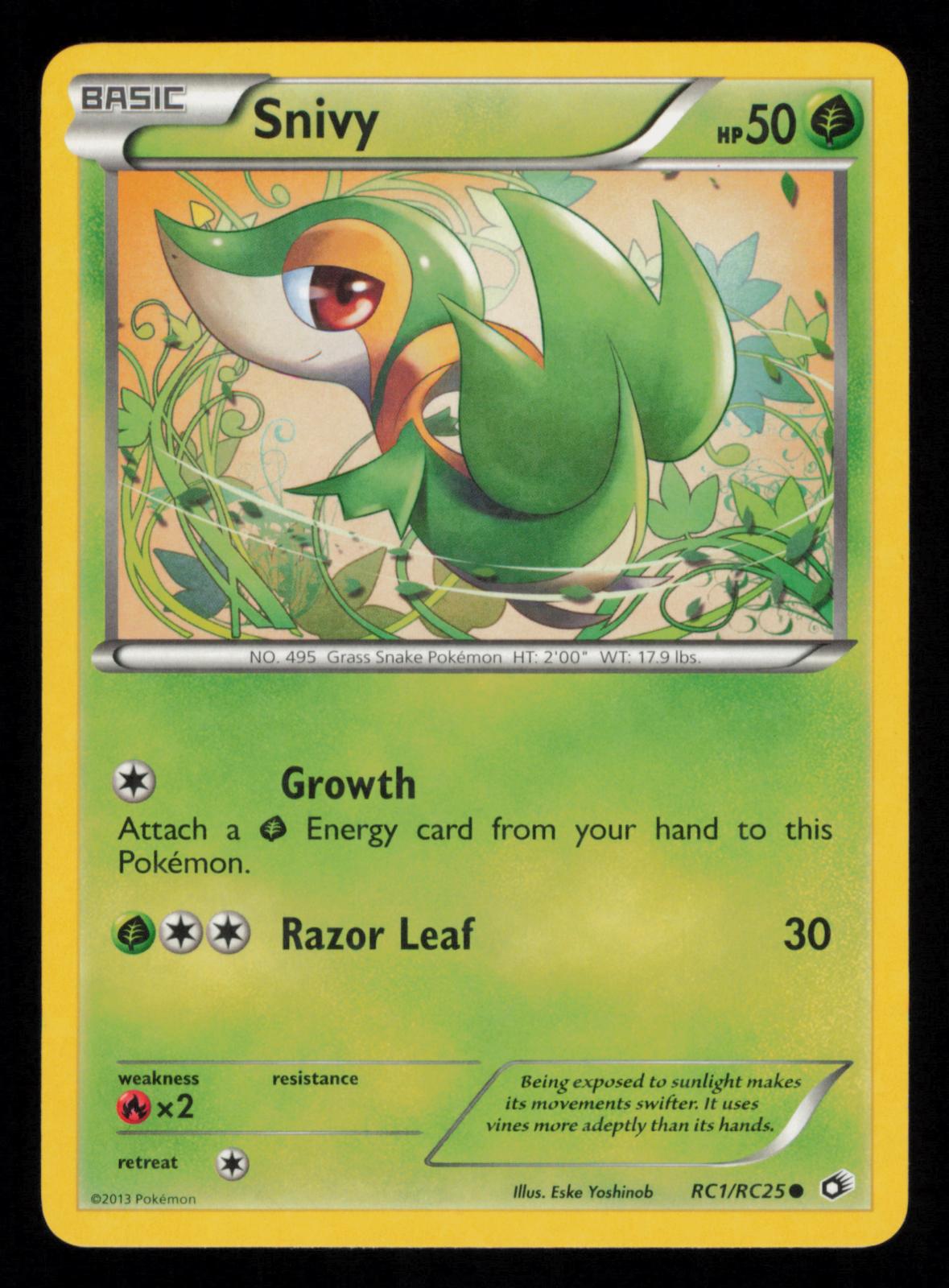Snivy RC1/RC25 Holo Common Legendary Treasures: Radiant Collection Pokemon