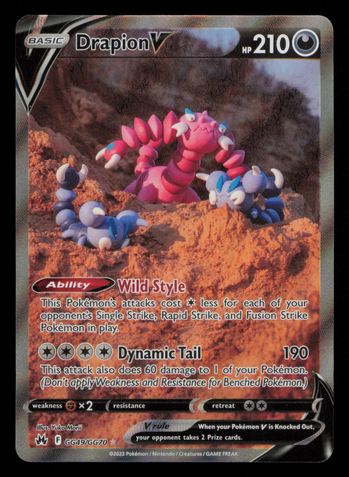 Drapion V GG49/GG70 Holo V Rare Crown Zenith Galarian Gallery Pokemon