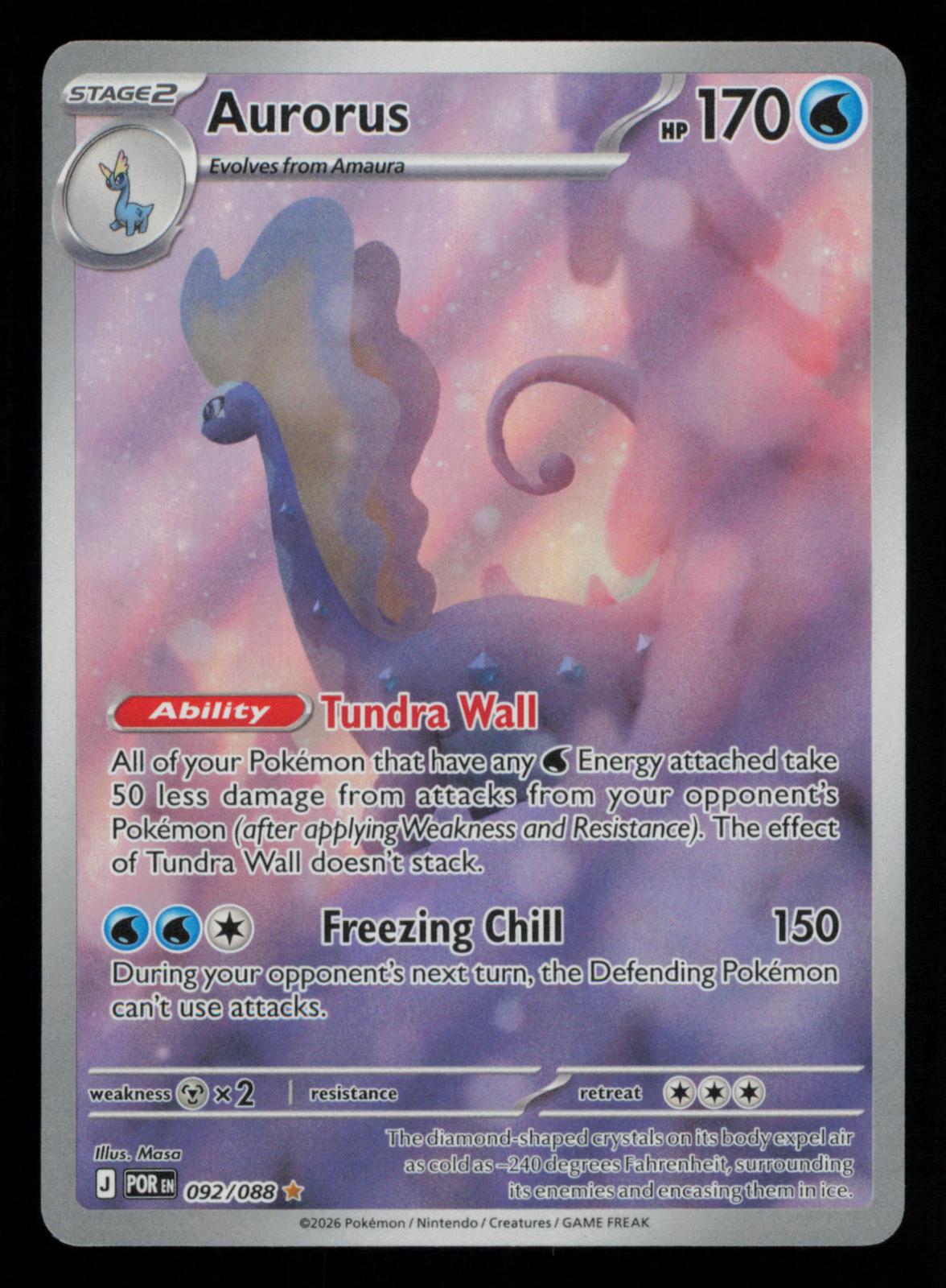 Aurorus 092/088 Holo Illustration Rare Perfect Order Pokemon