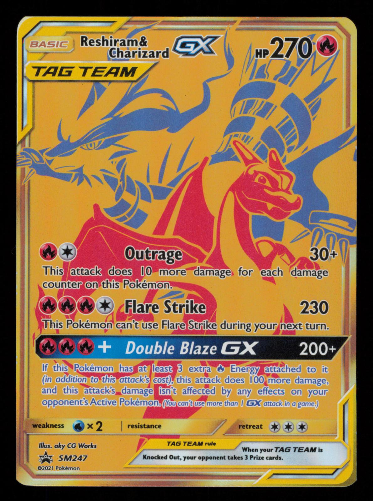 Reshiram & Charizard GX - SM247 Holo Promo Sun & Moon Promo Pokemon