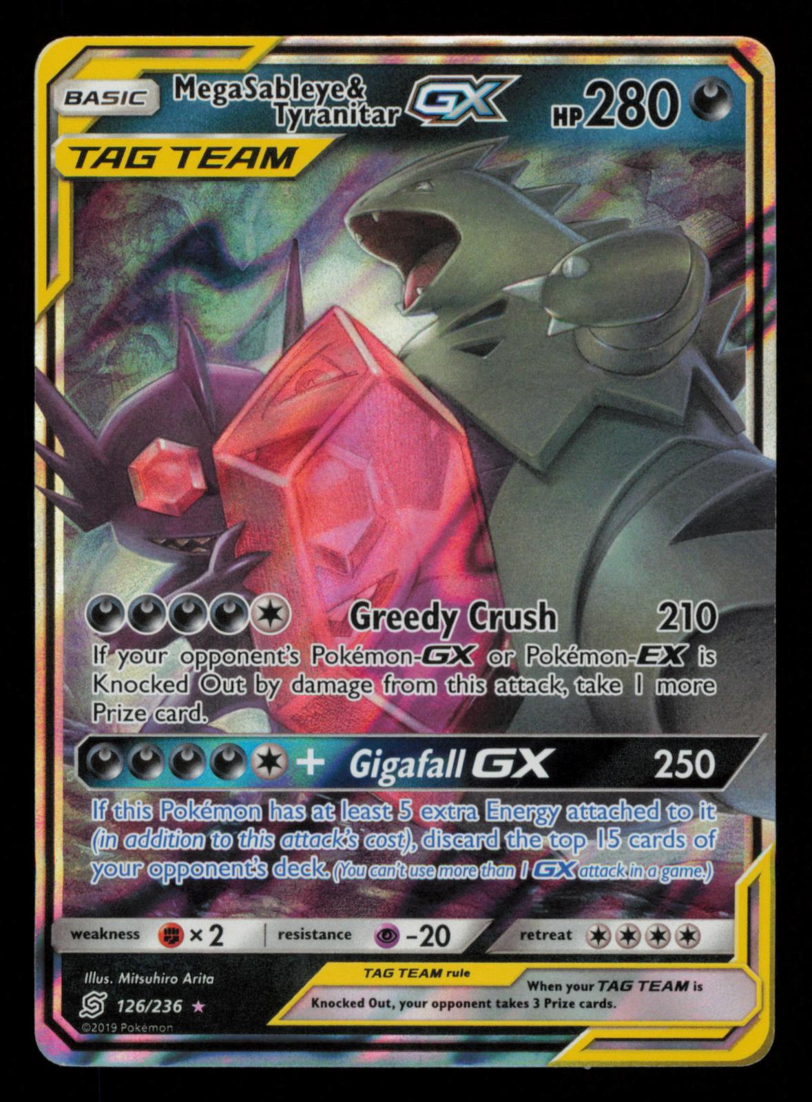 Mega Sableye & Tyranitar GX 126/236 Holo Ultra Rare Unified Minds Pokemon
