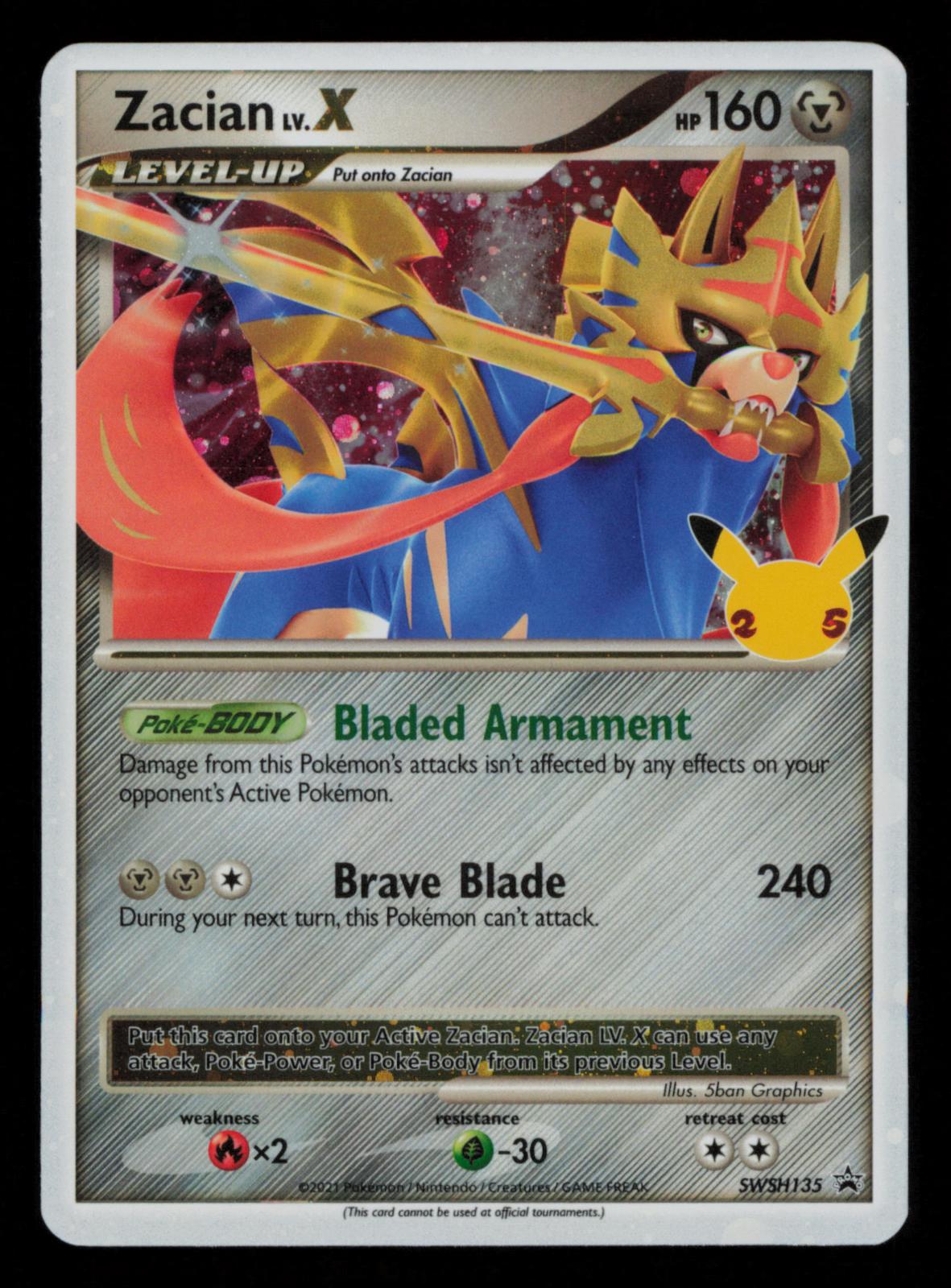 Zacian LV. X SWSH135 Holo Promo Sword & Shield Promo Pokemon