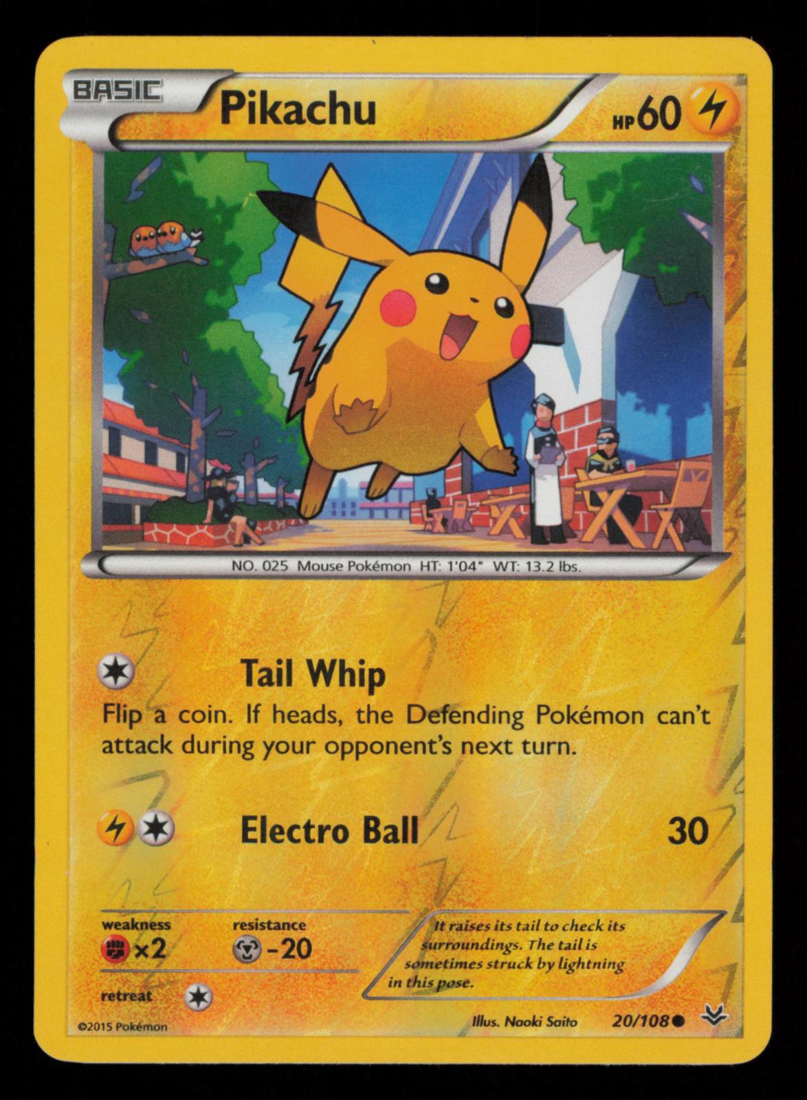 Pikachu 20/108 Common Roaring Skies Pokemon