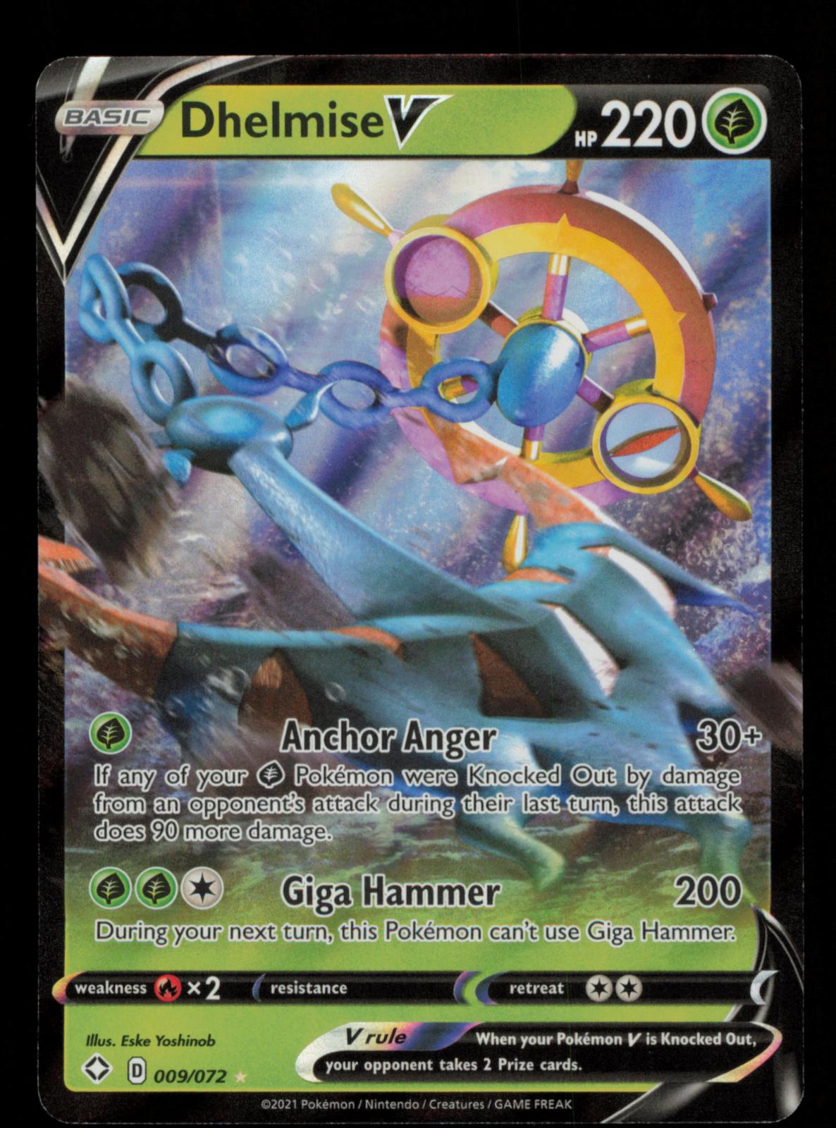 Dhelmise V 009/072 Holo V Rare Shining Fates Pokemon