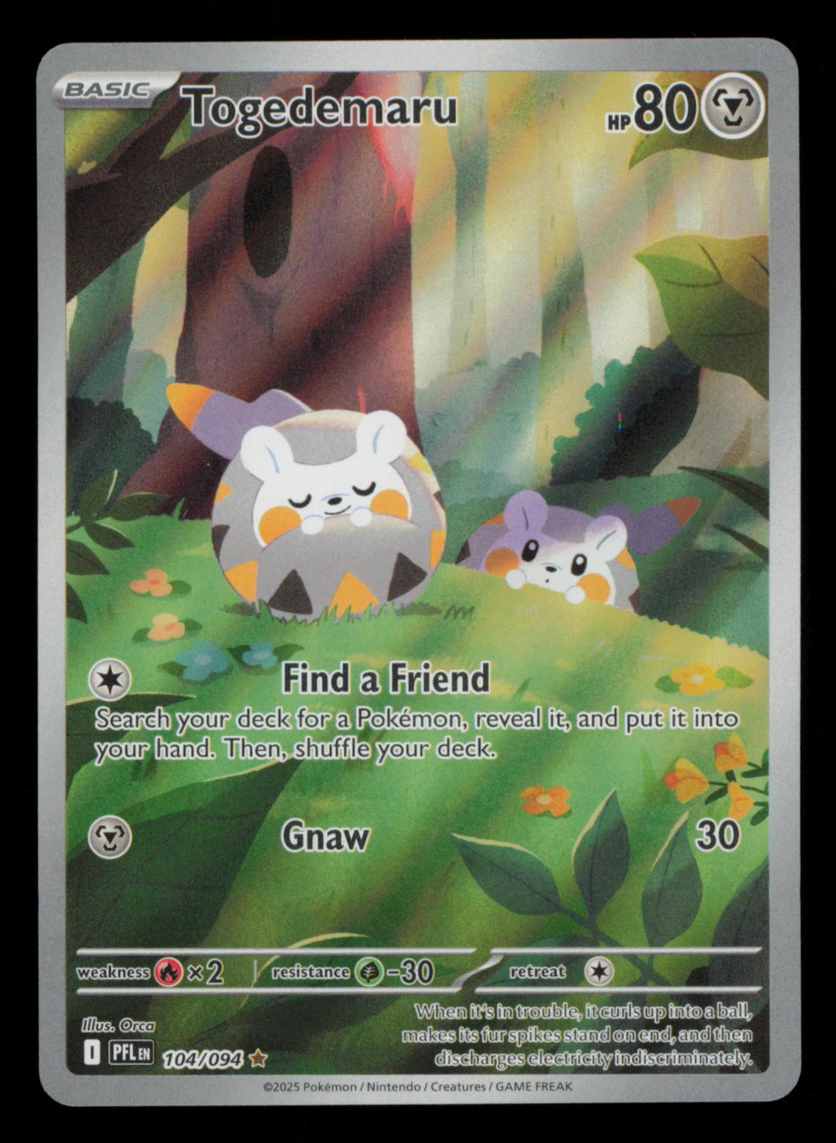 Togedemaru 104/094 Illustration Rare Phantasmal Flames Pokemon