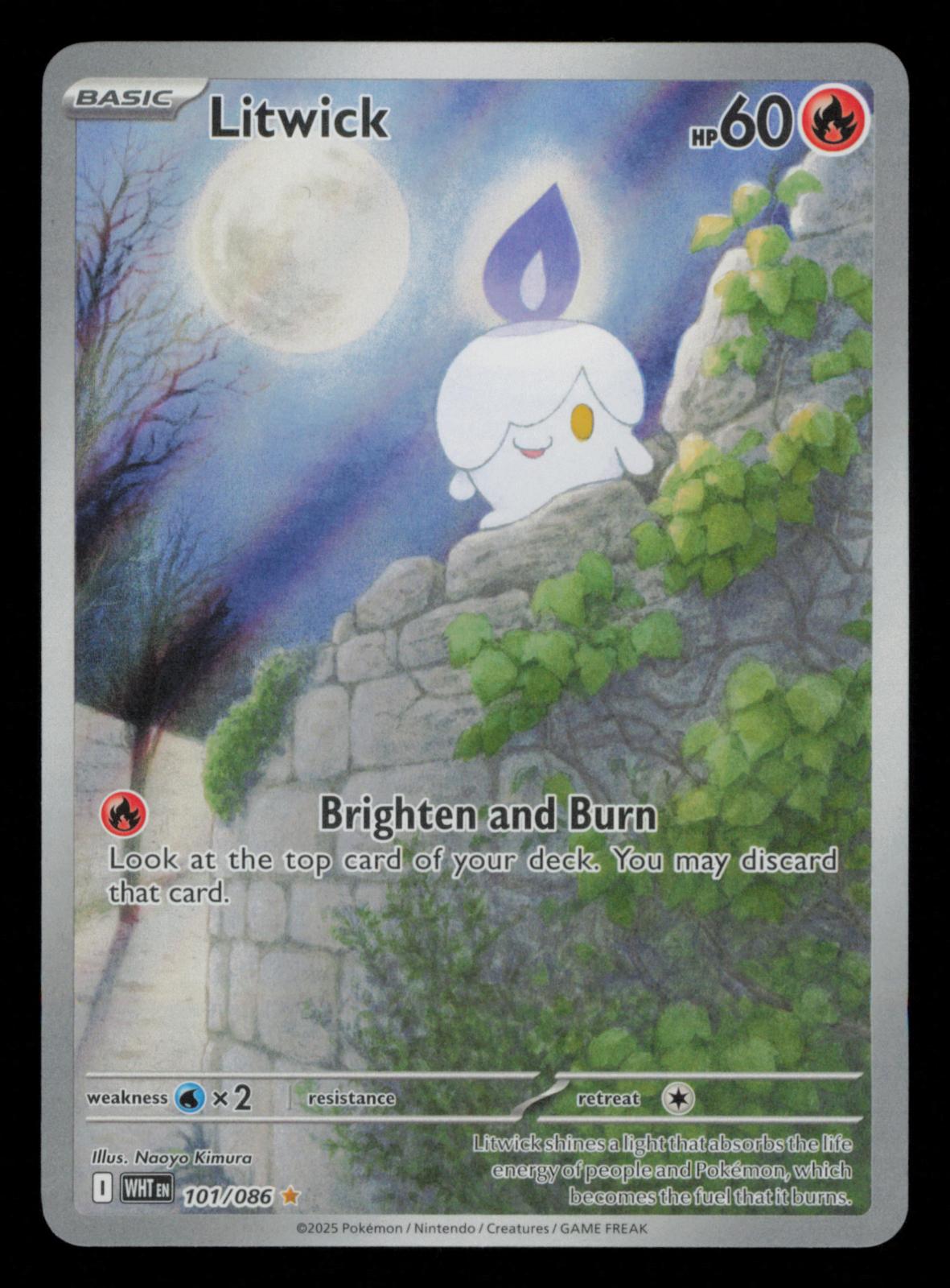 Litwick 101/086 Holo Illustration Rare White Flare Pokemon 