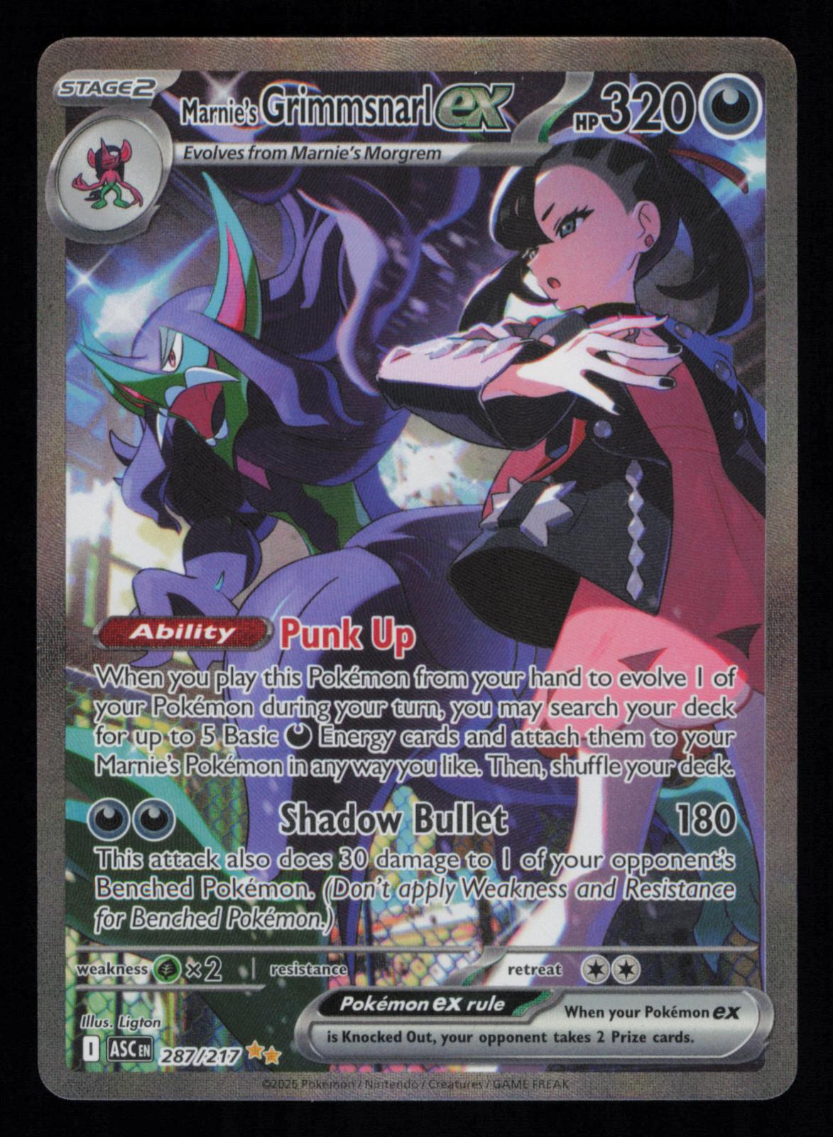 Marnie's Grimmsnarl ex 287/217 Special Illustration Rare Ascended Heroes Pokemon