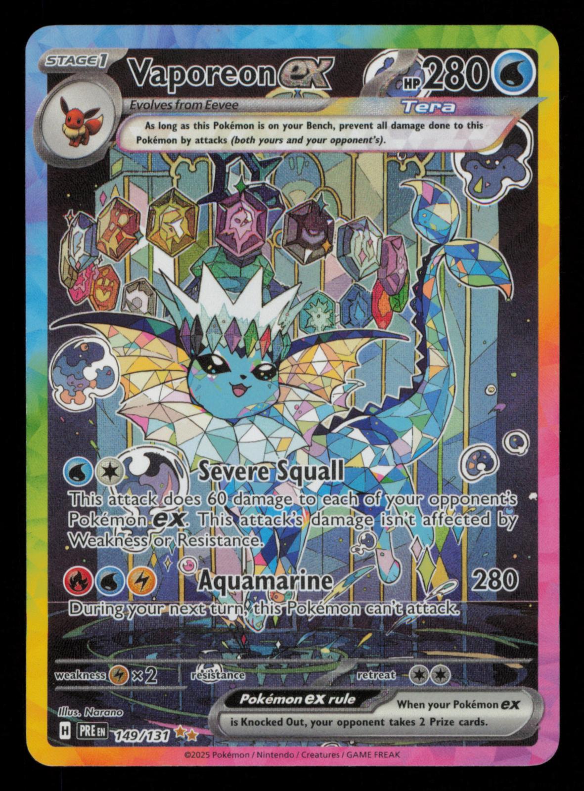 Vaporeon ex 149/131 Holo Special Illustration Rare Prismatic Evolutions Pokemon