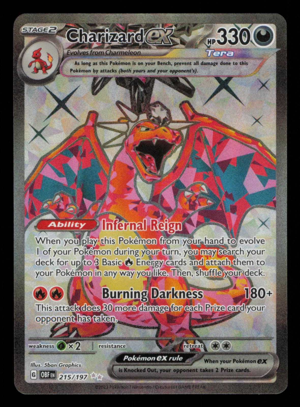 Charizard ex 215/197 Ultra Rare Obsidian Flames Pokemon