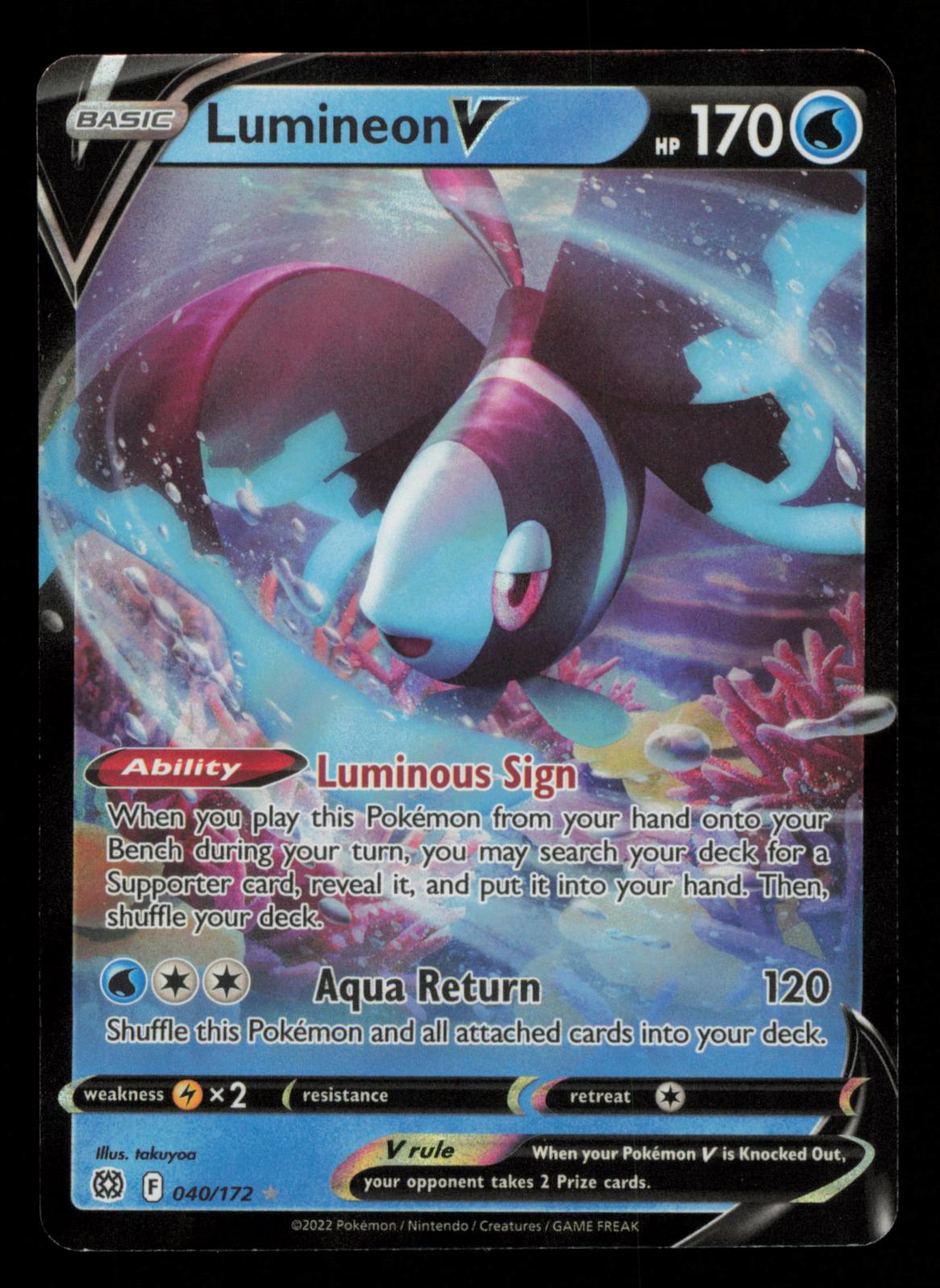 Lumineon V 040/172 Holo V Rare Brilliant Stars Pokemon