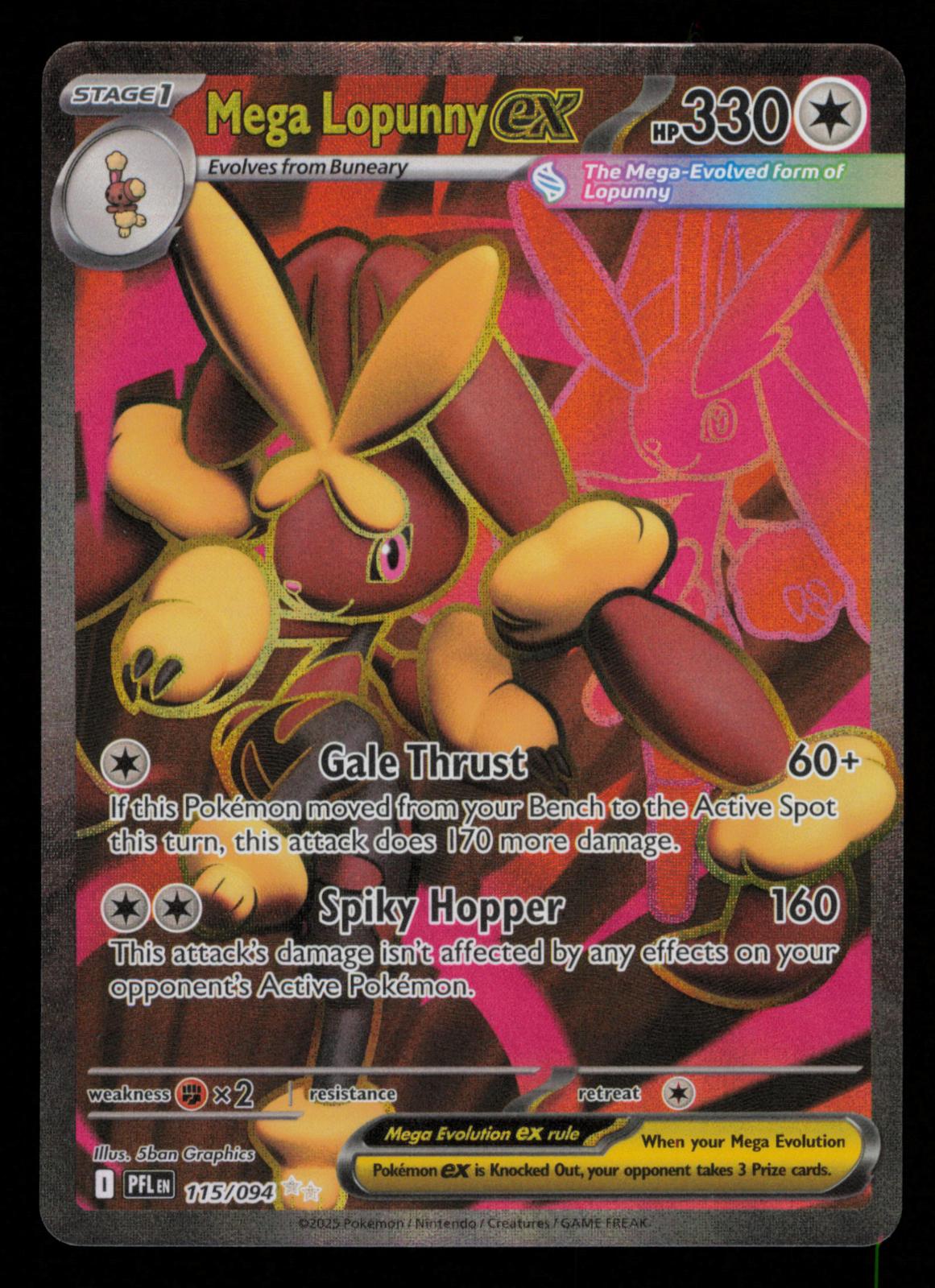 Mega Lopunny ex 115/094 Ultra Rare Phantasmal Flames Pokemon