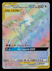Moltres & Zapdos & Articuno GX 69/68 Rainbow Rare Hidden Fates Pokemon 