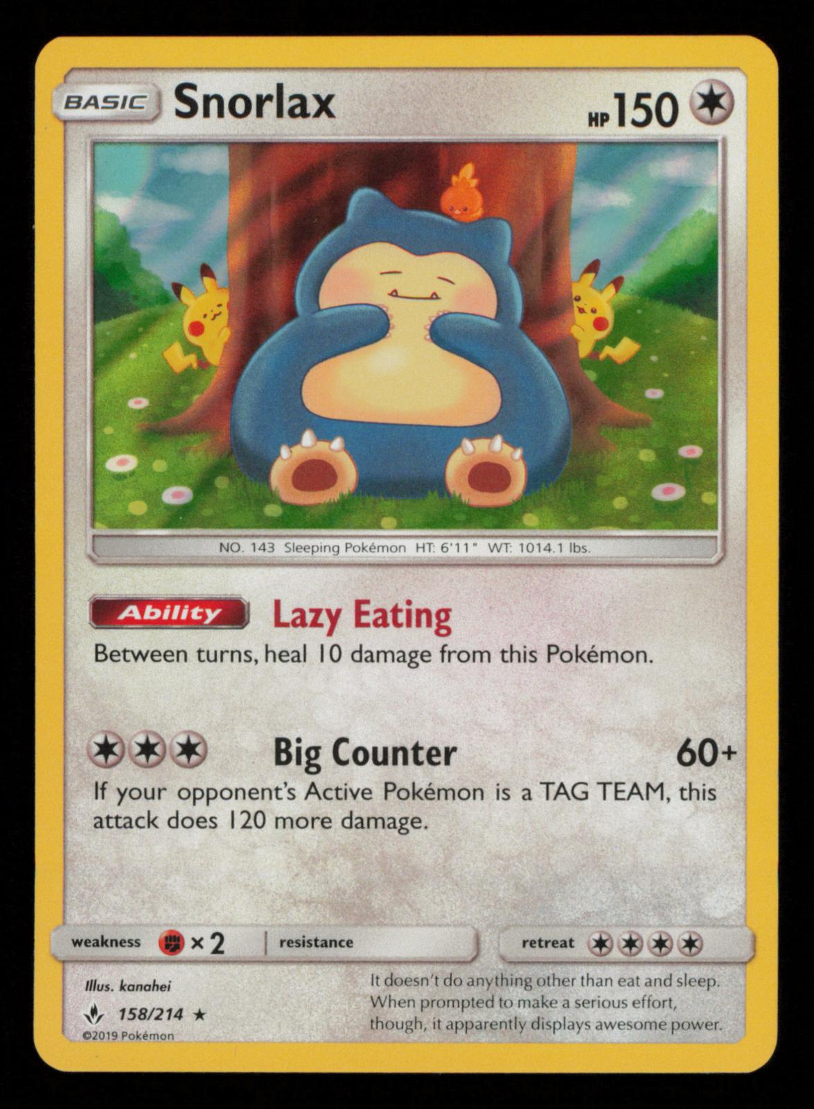 Snorlax 158/214 Holo Rare Unbroken Bonds Pokemon