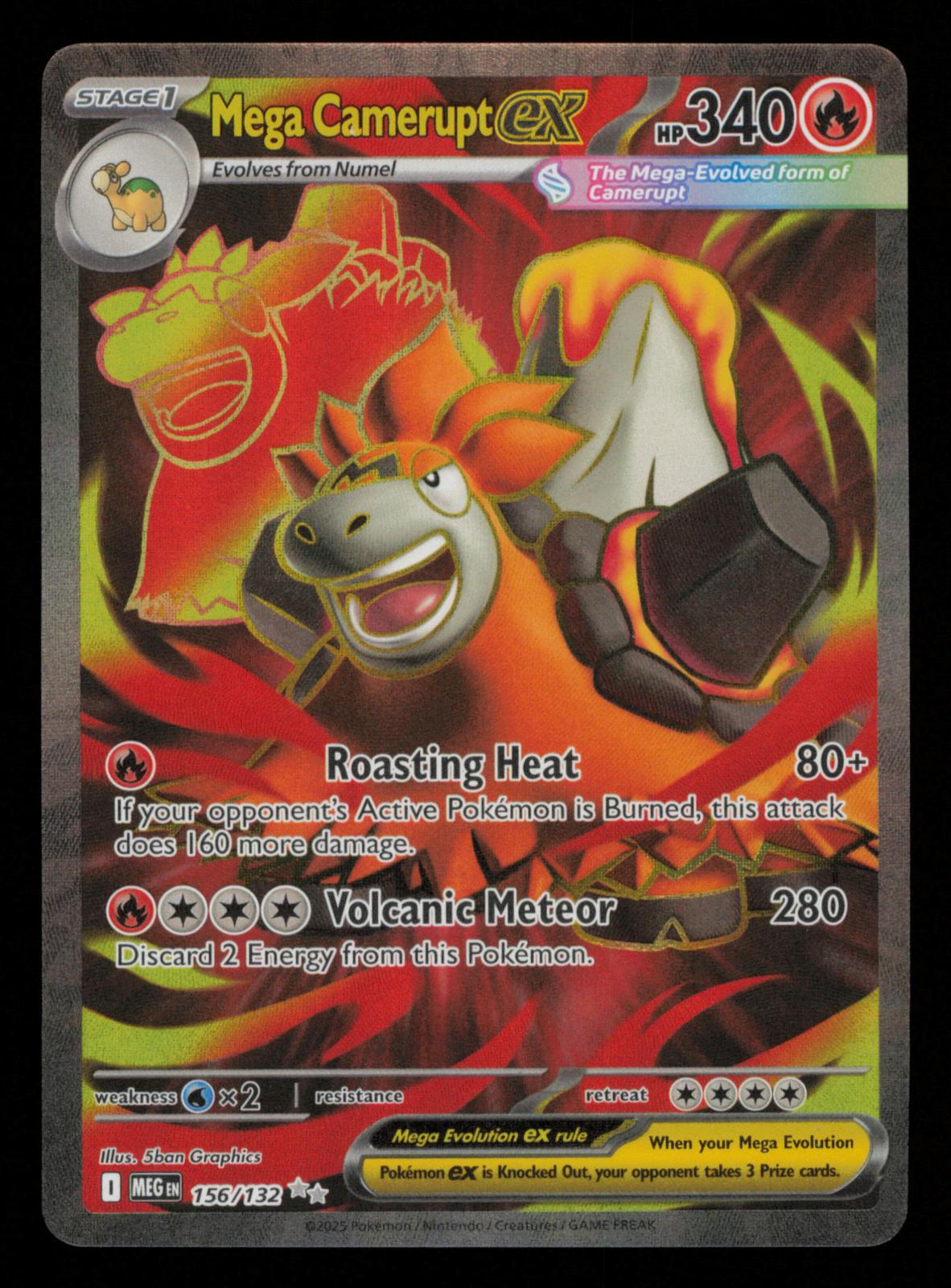 Mega Camerupt ex 156/132 Ultra Rare Mega Evolution Pokemon
