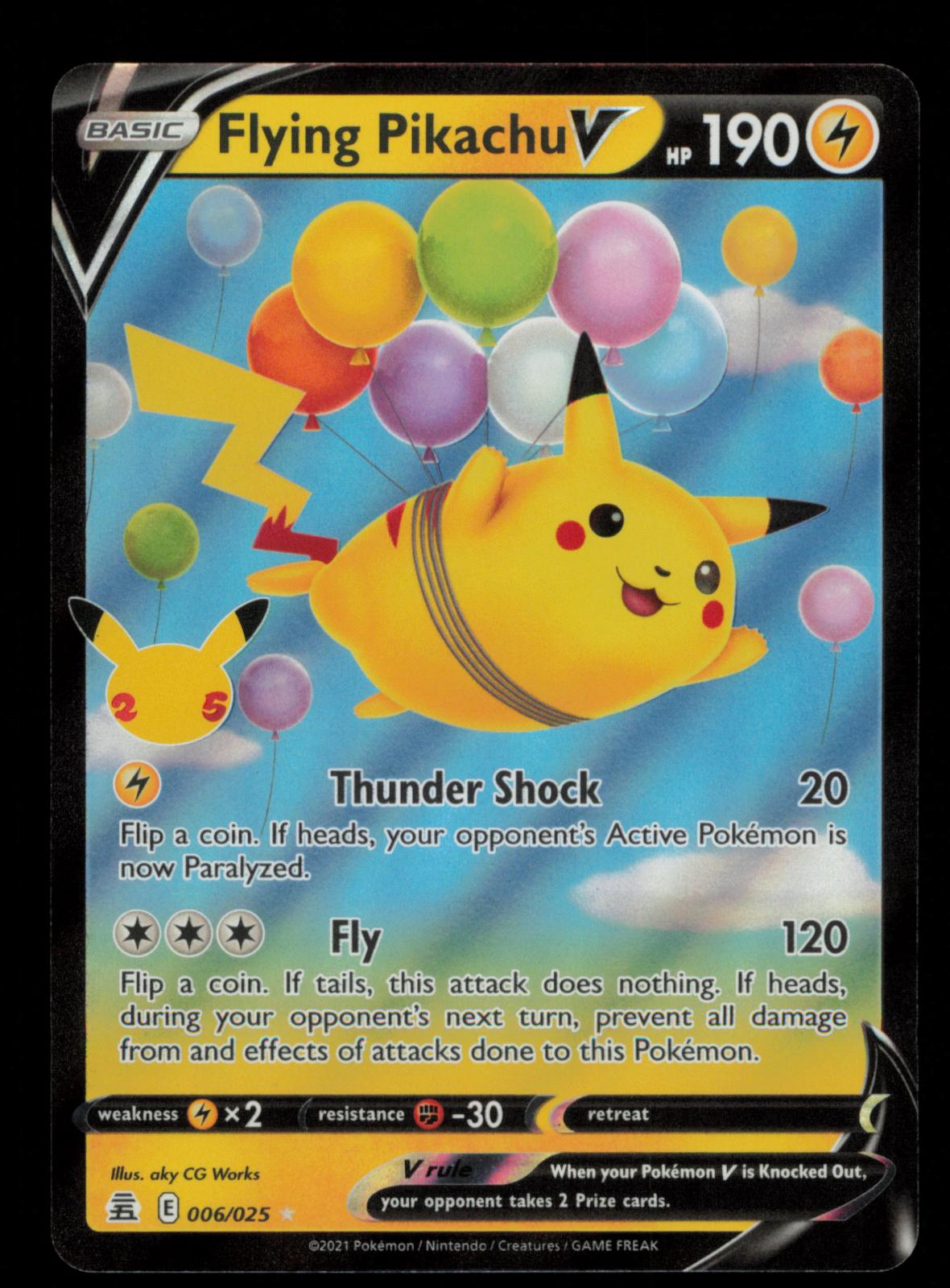 Flying Pikachu V 006/025 Holo V Rare Celebrations Pokemon