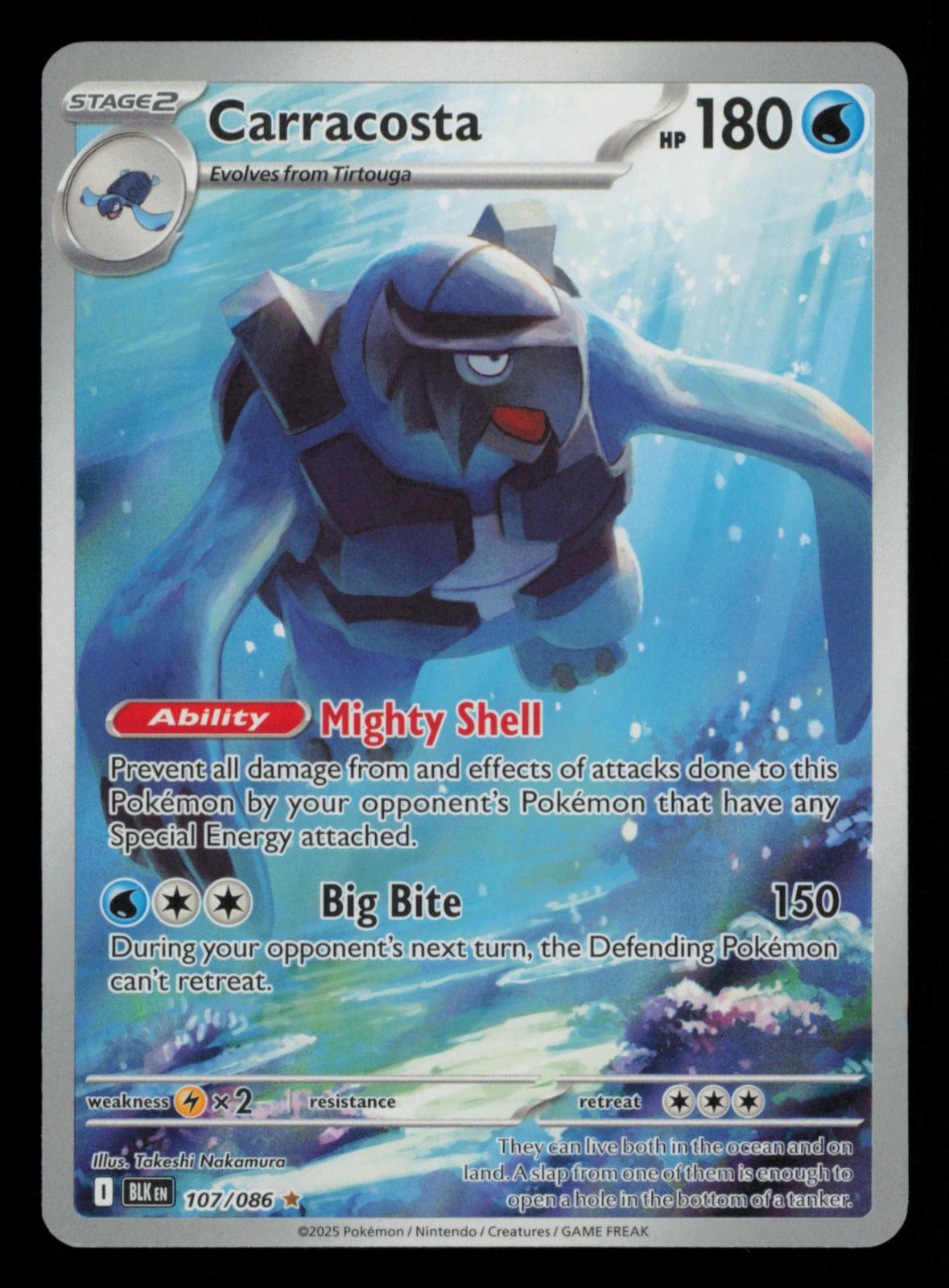 Carracosta 107/086 Holo Illustration Rare Black Bolt Pokemon