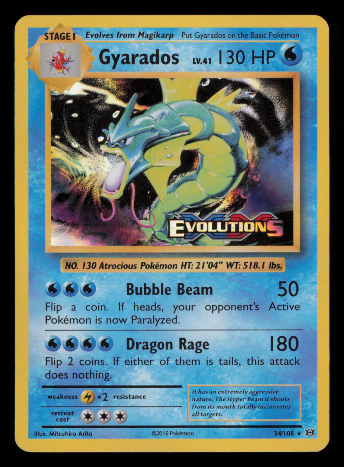 Gyarados (XY Evolutions Prerelease) 34/108 Holo Promo XY Promo Pokemon