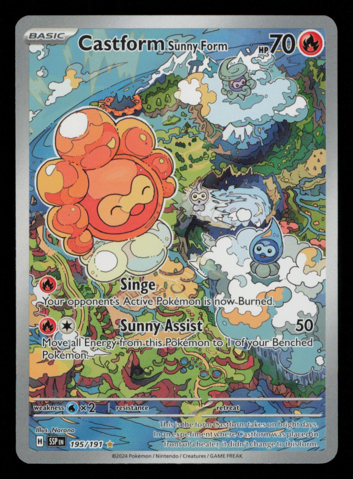 Castform Sunny Form 195/191 Illustration Rare Surging Sparks Pokemon