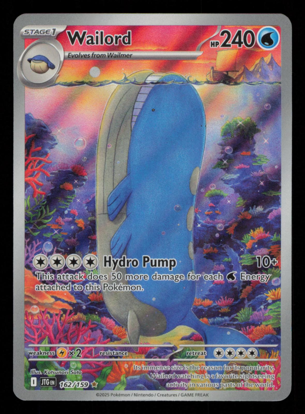 Wailord 162/159 Illustration Rare Journey Together Pokemon Holo