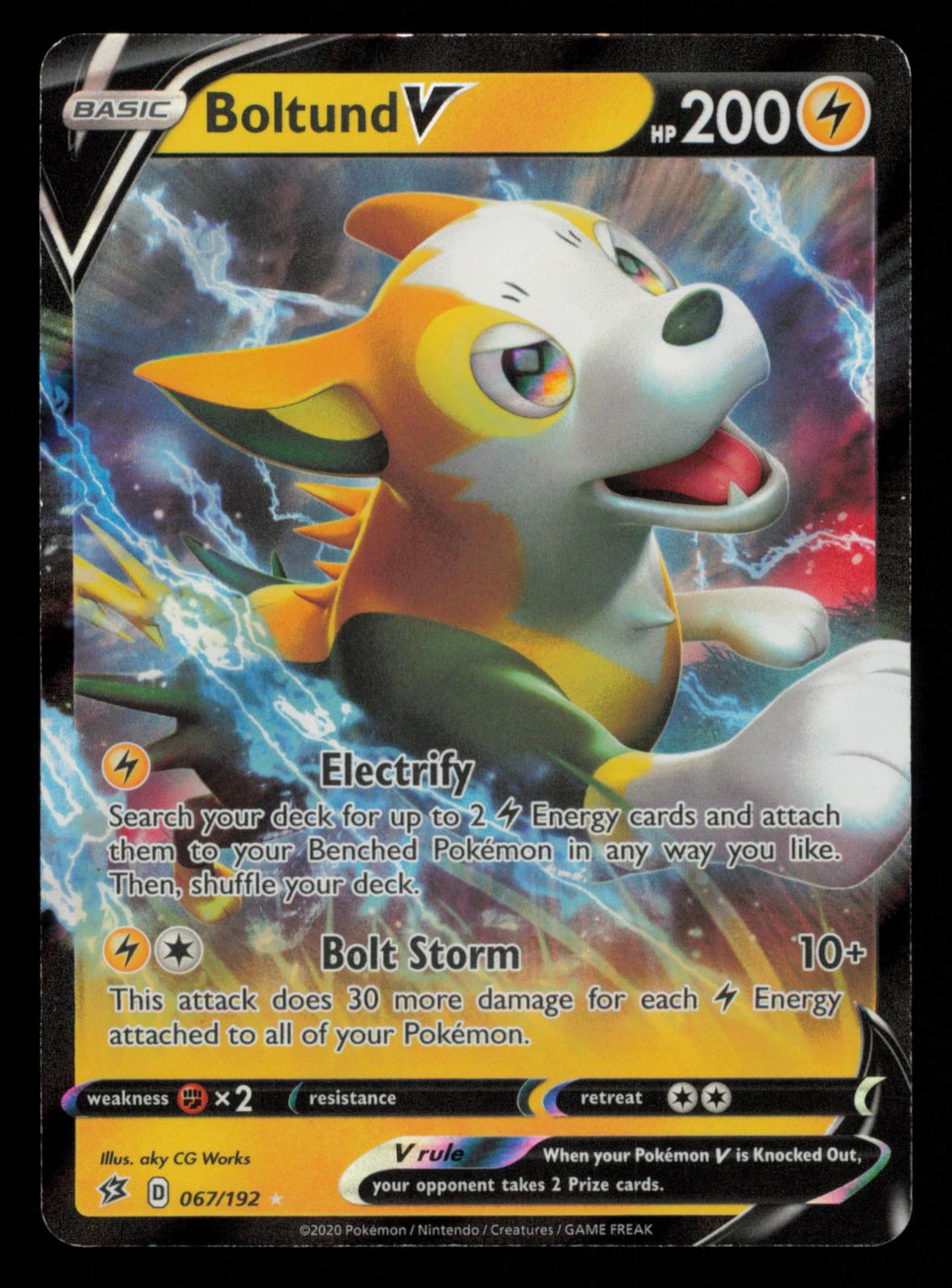 Boltund V 067/192 Holo V Rare Rebel Clash Pokemon