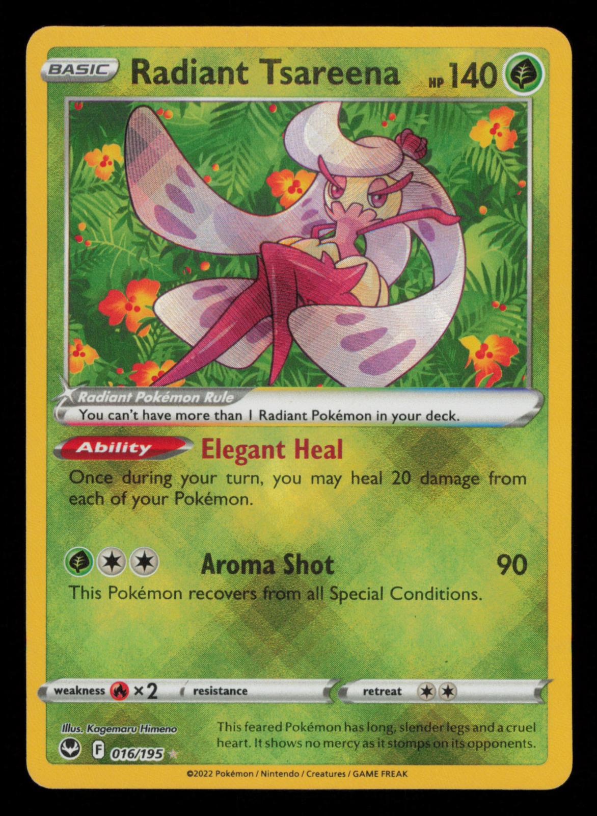 Radiant Tsareena 016/195 Radiant Rare Silver Tempest Pokemon