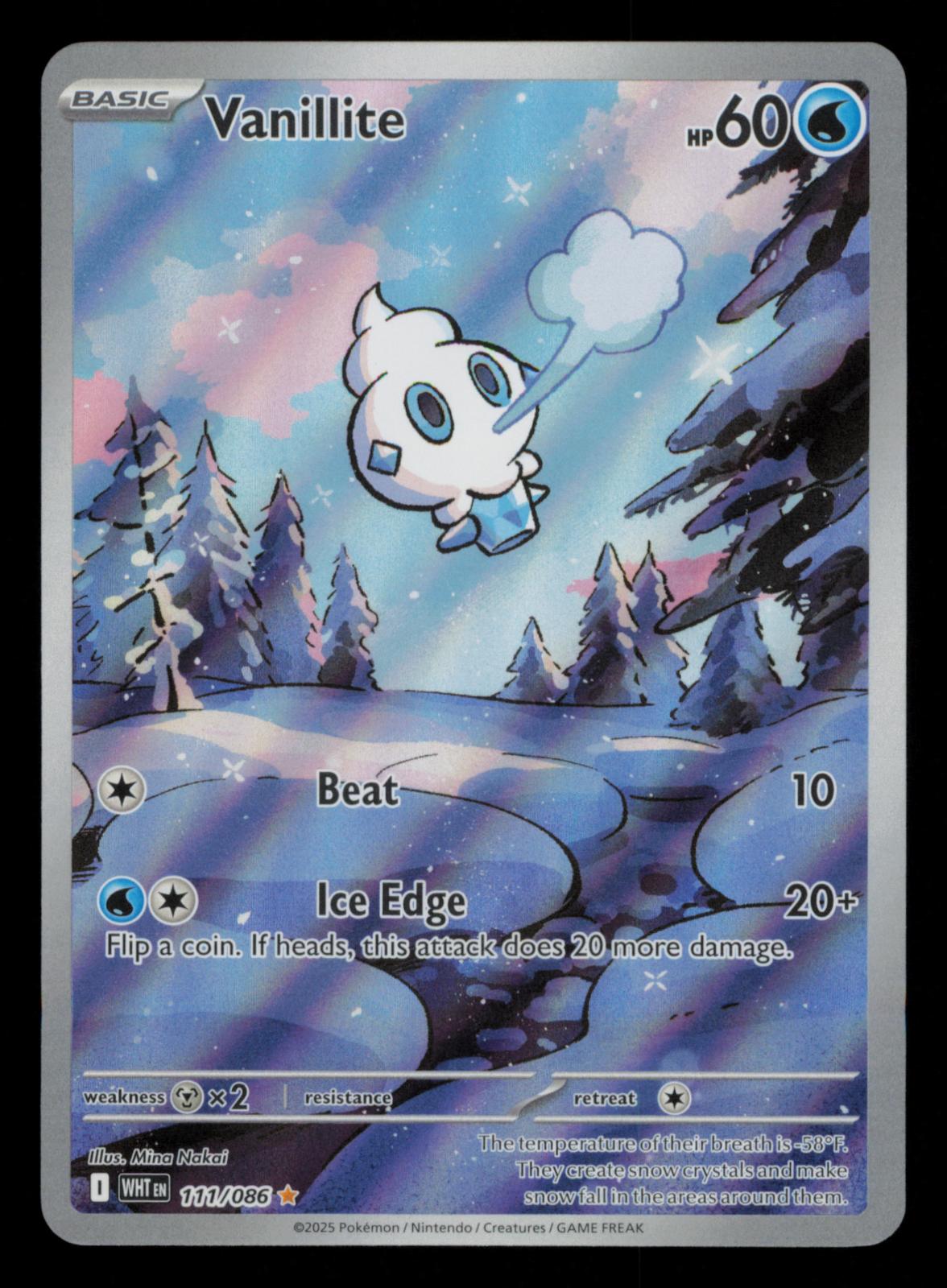 Vanillite 111/086 Holo Illustration Rare White Flare Pokemon